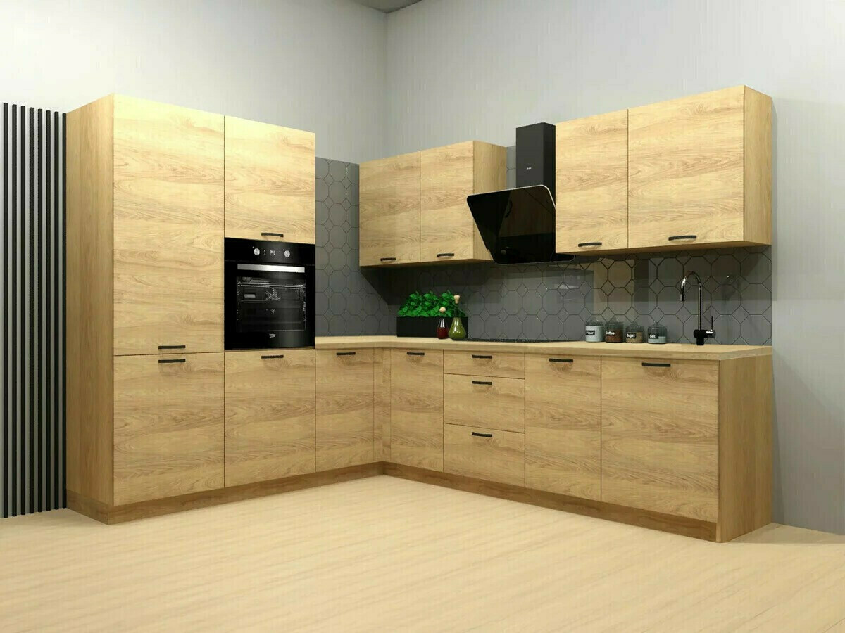 Модулен ъглов шкаф Amper Oak 130
