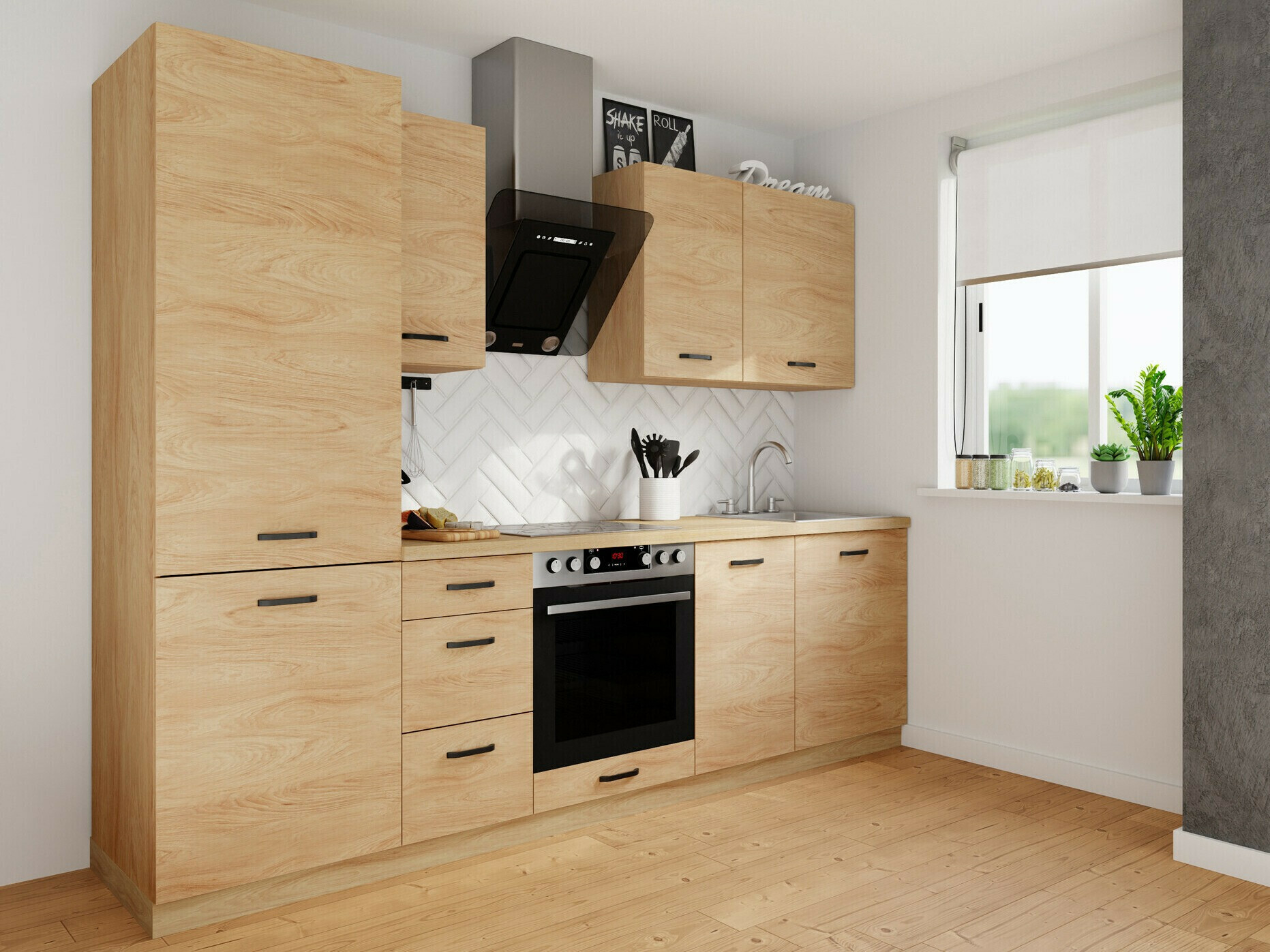 Модулен окачен шкаф Amper Oak 138
