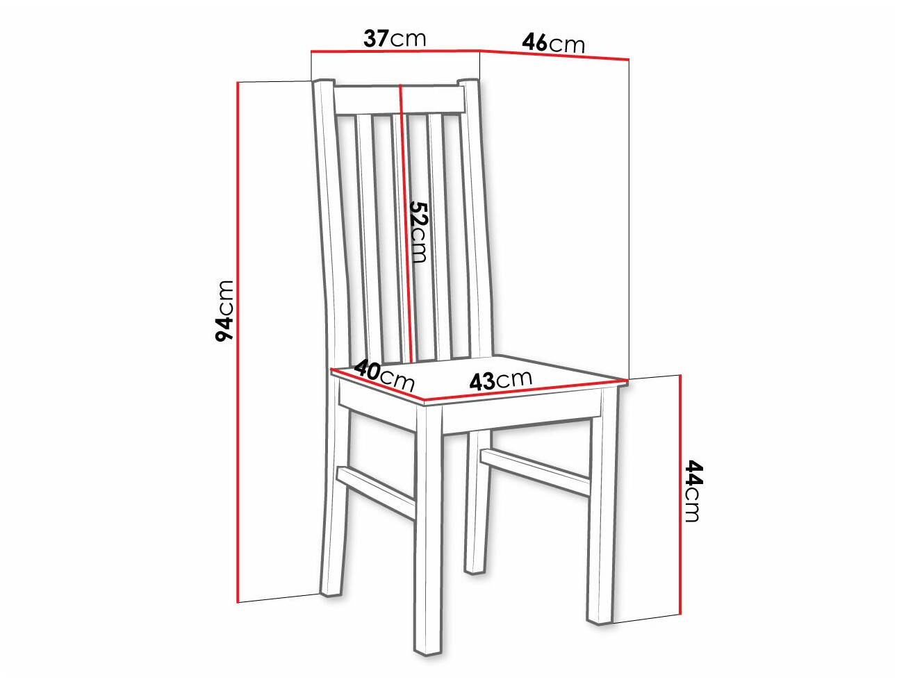 Стол Victorville 115 (Черен)