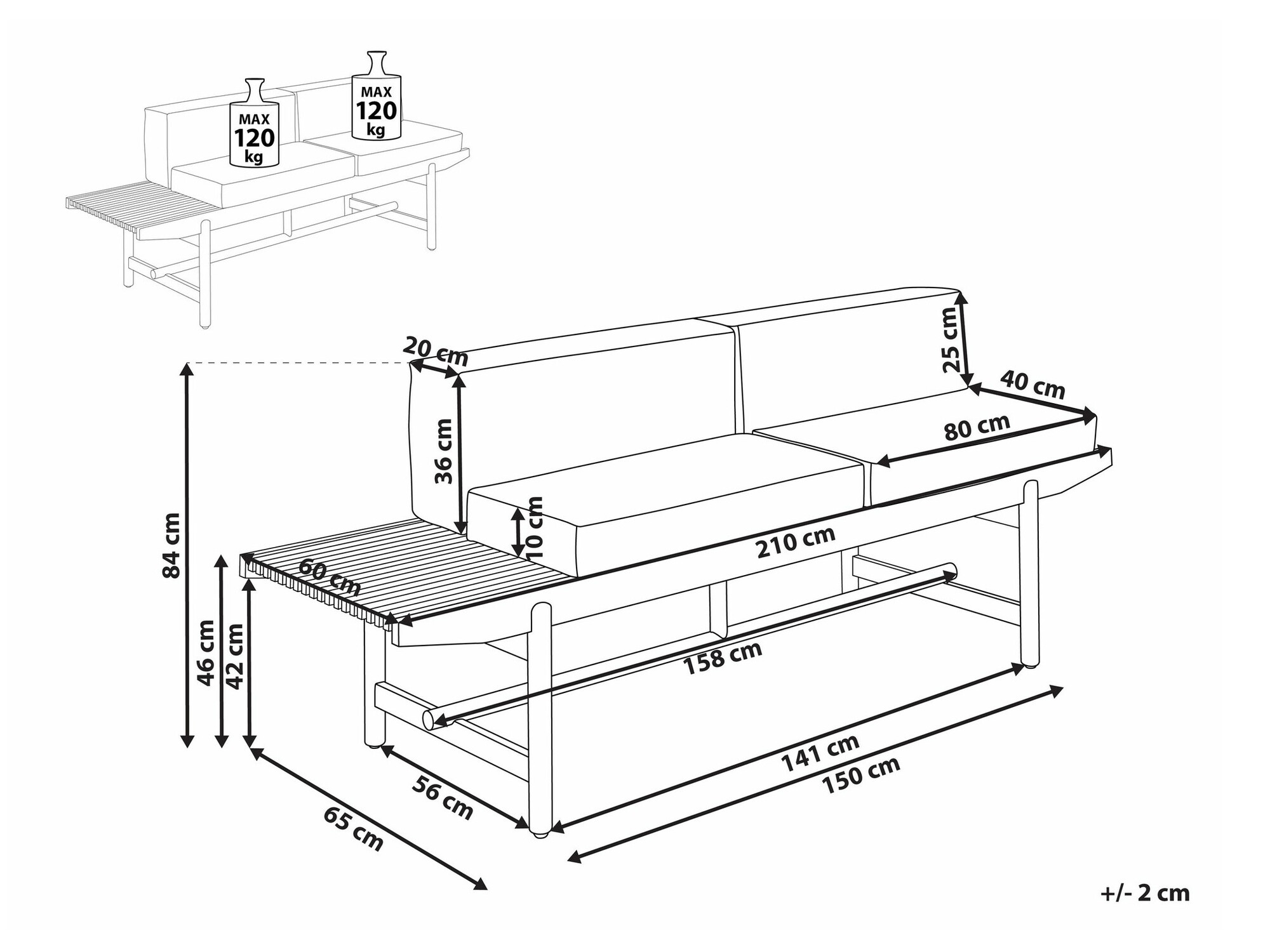 Градинска пейка Sorsono 101