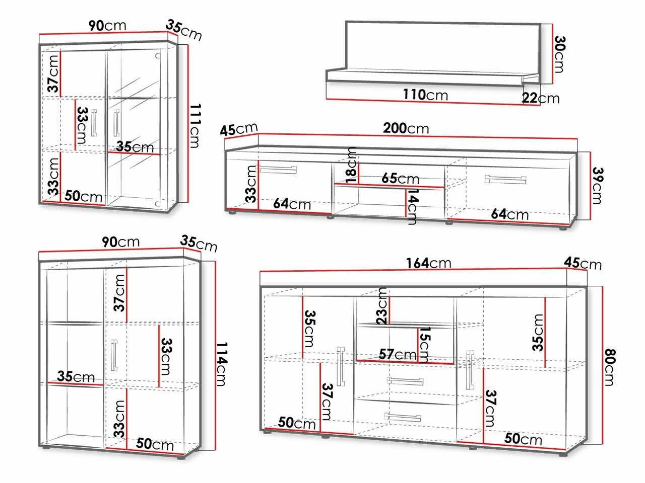 Комплект за хол Cormiru 109 (Слива + графит)