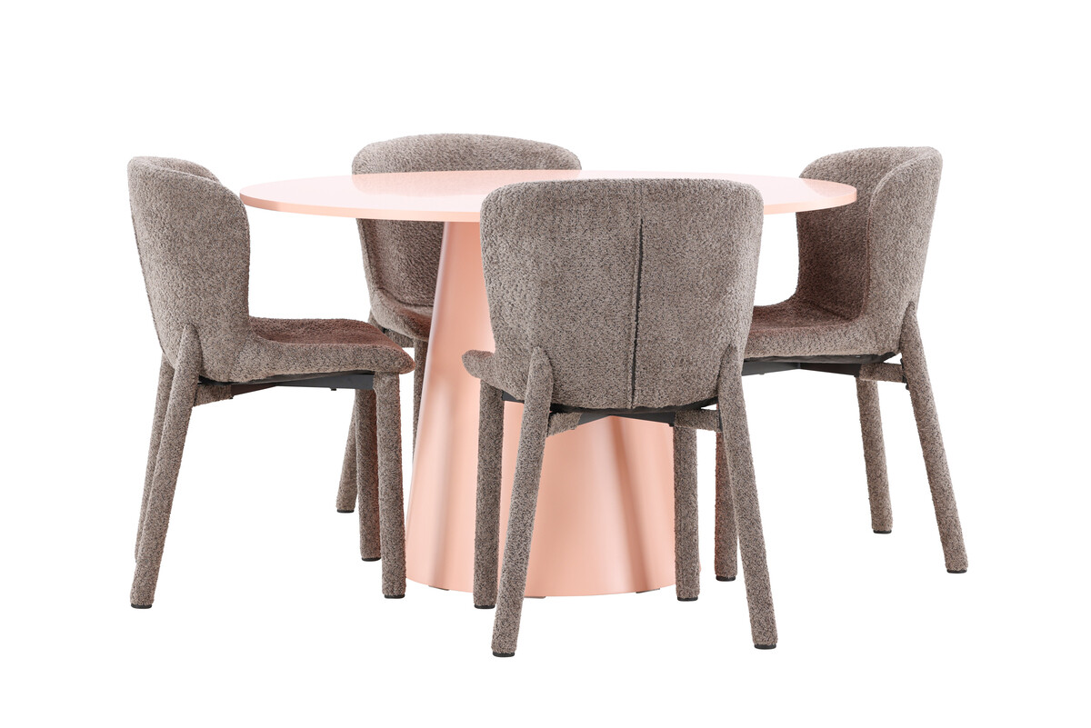 Маса и столове за трапезария Dallas 4751 (Кафяв)