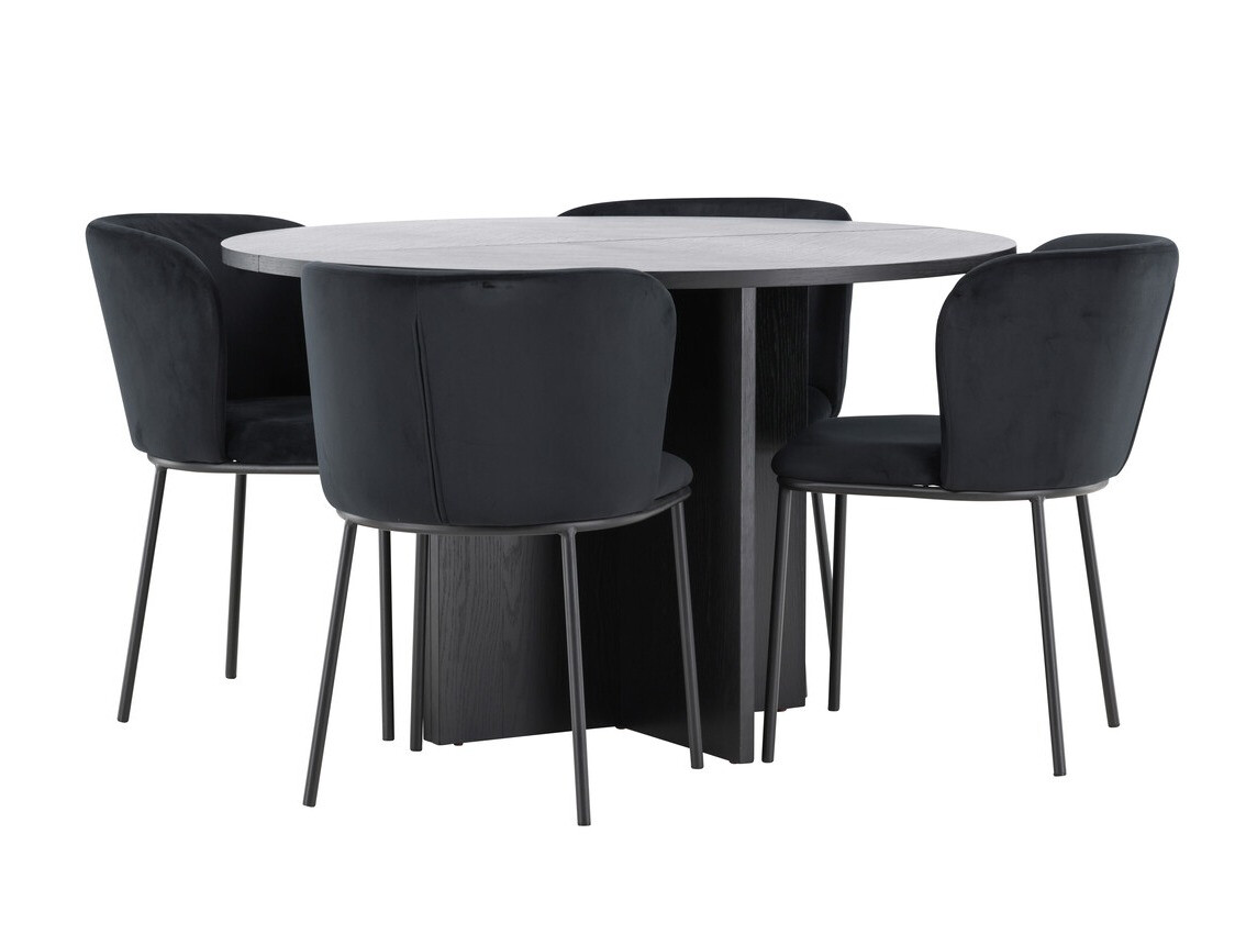 Маса и столове за трапезария Dallas 4761 (Черен)