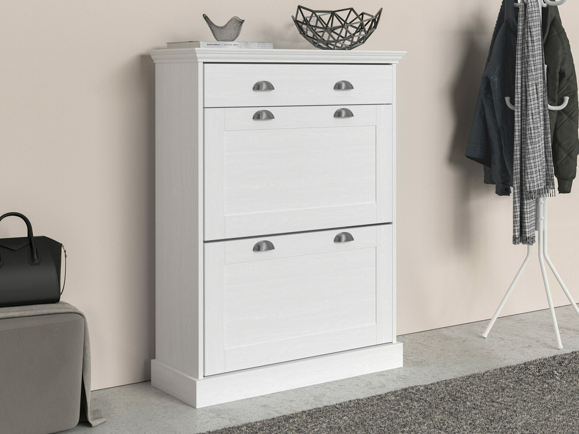 Шкаф за обувки Salfelo 101 (Бял)