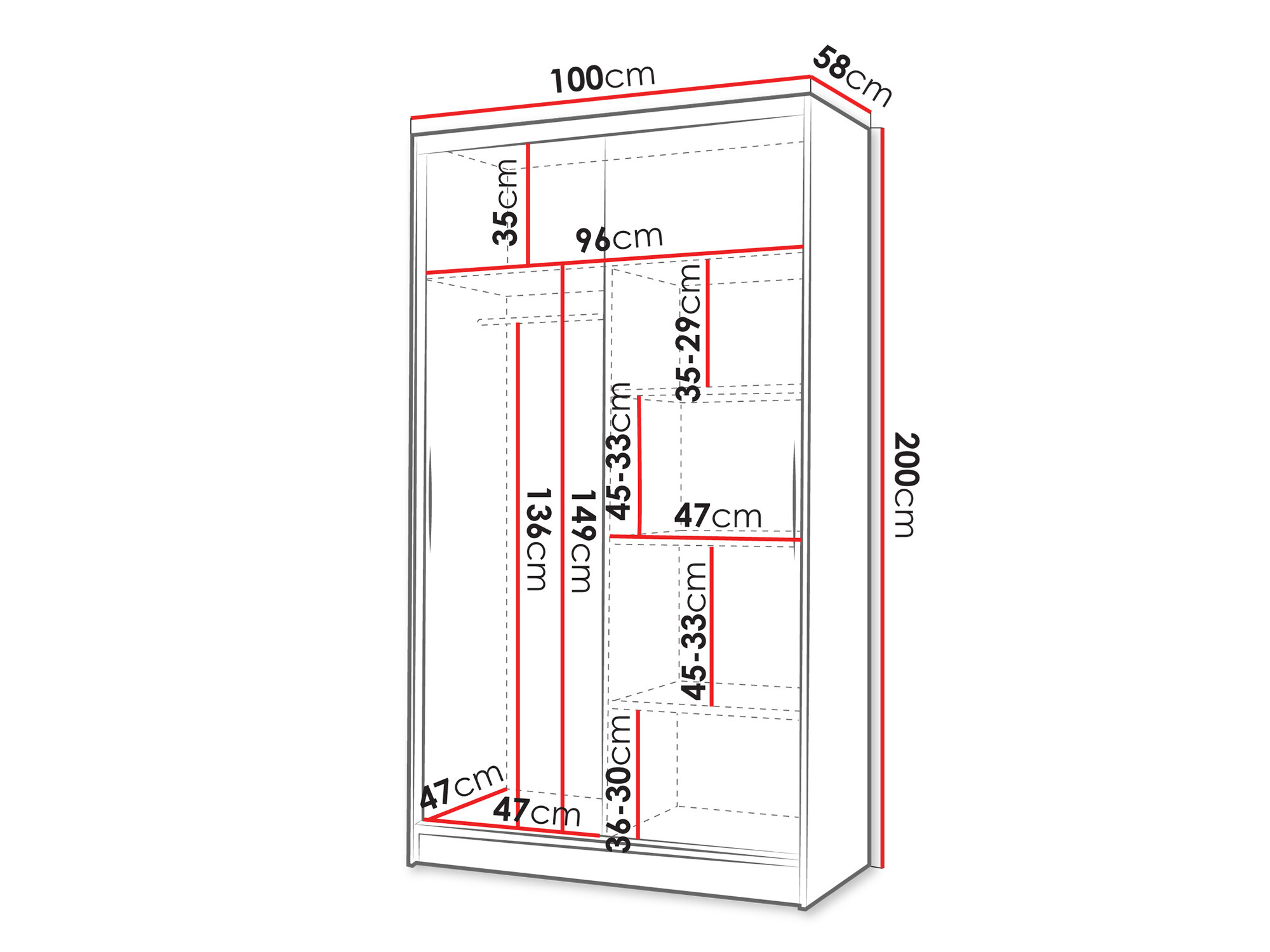 Гардероб Closico Fractor V (Черен + Artisan дъб)
