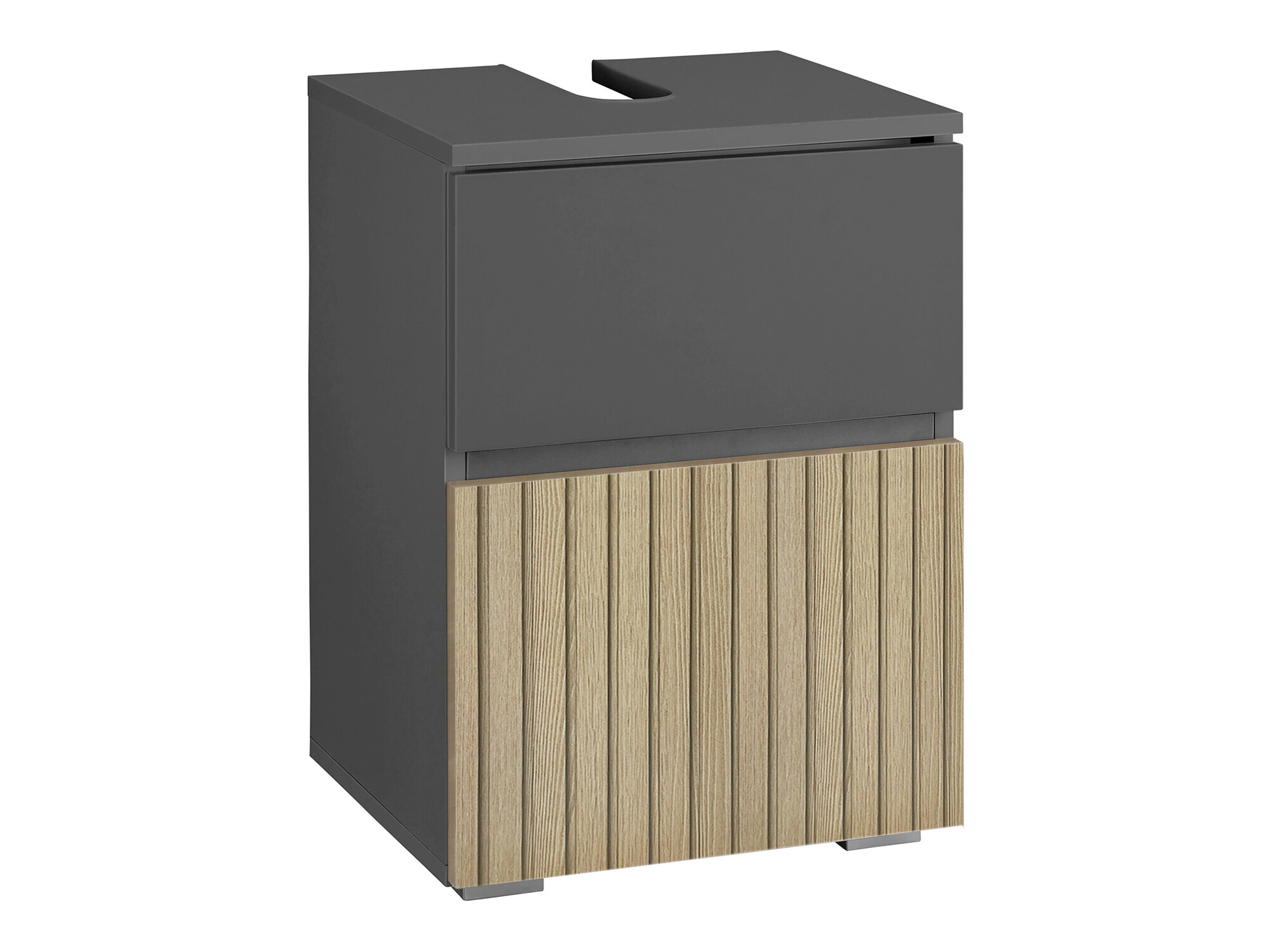 Стоящ шкаф за баня за мивка Soncamu 103 (Антрацит + Светъл дъб)