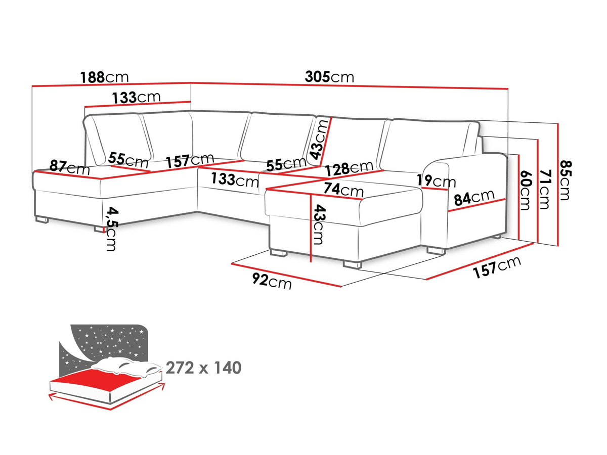 Ъглов диван Comfivo 189 (Magic Velvet 2219 + Venus Velvet 2926)