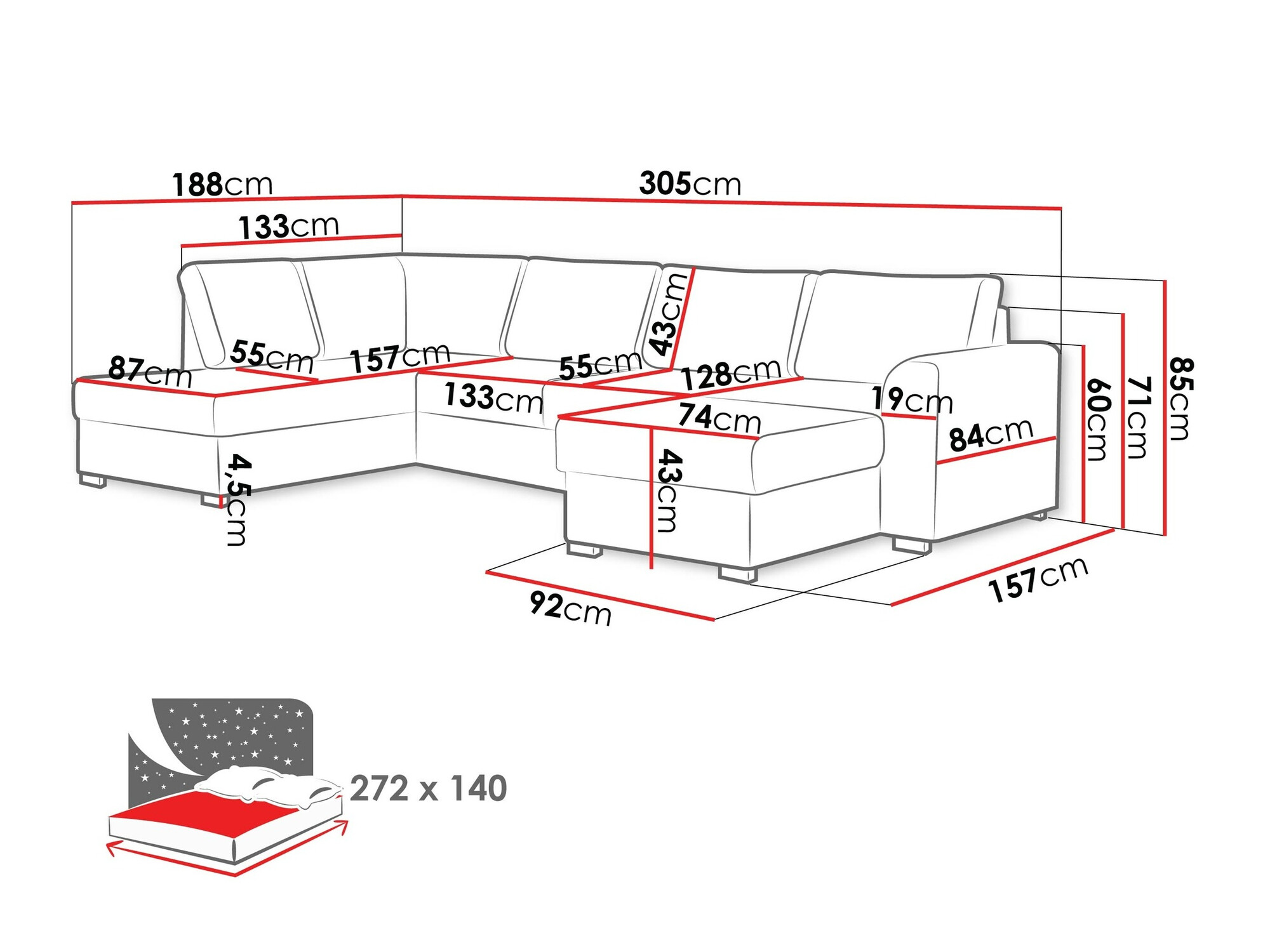 Ъглов диван Comfivo 189 (Twist 23)