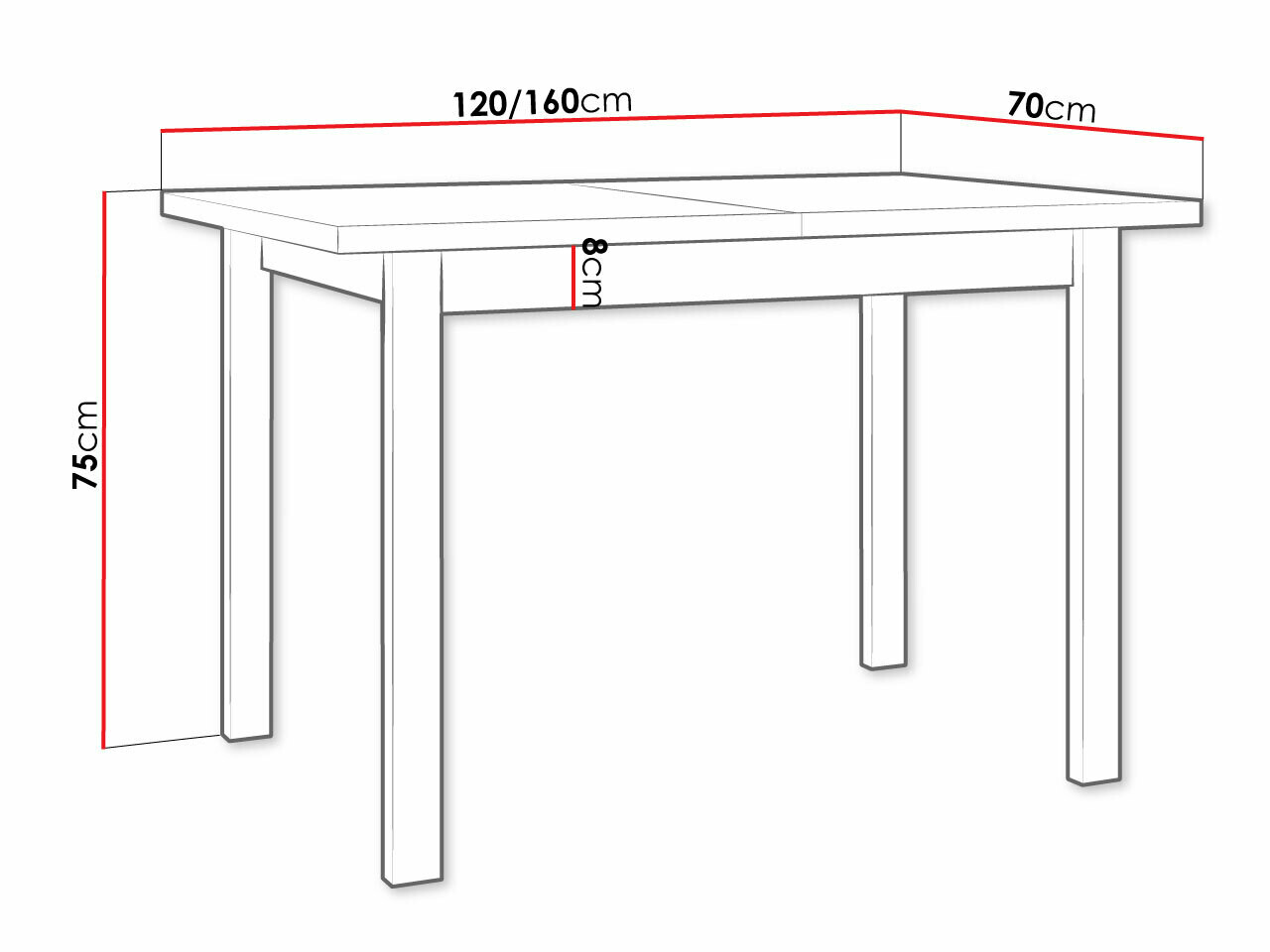 Маса Victorville 111 (Бял)