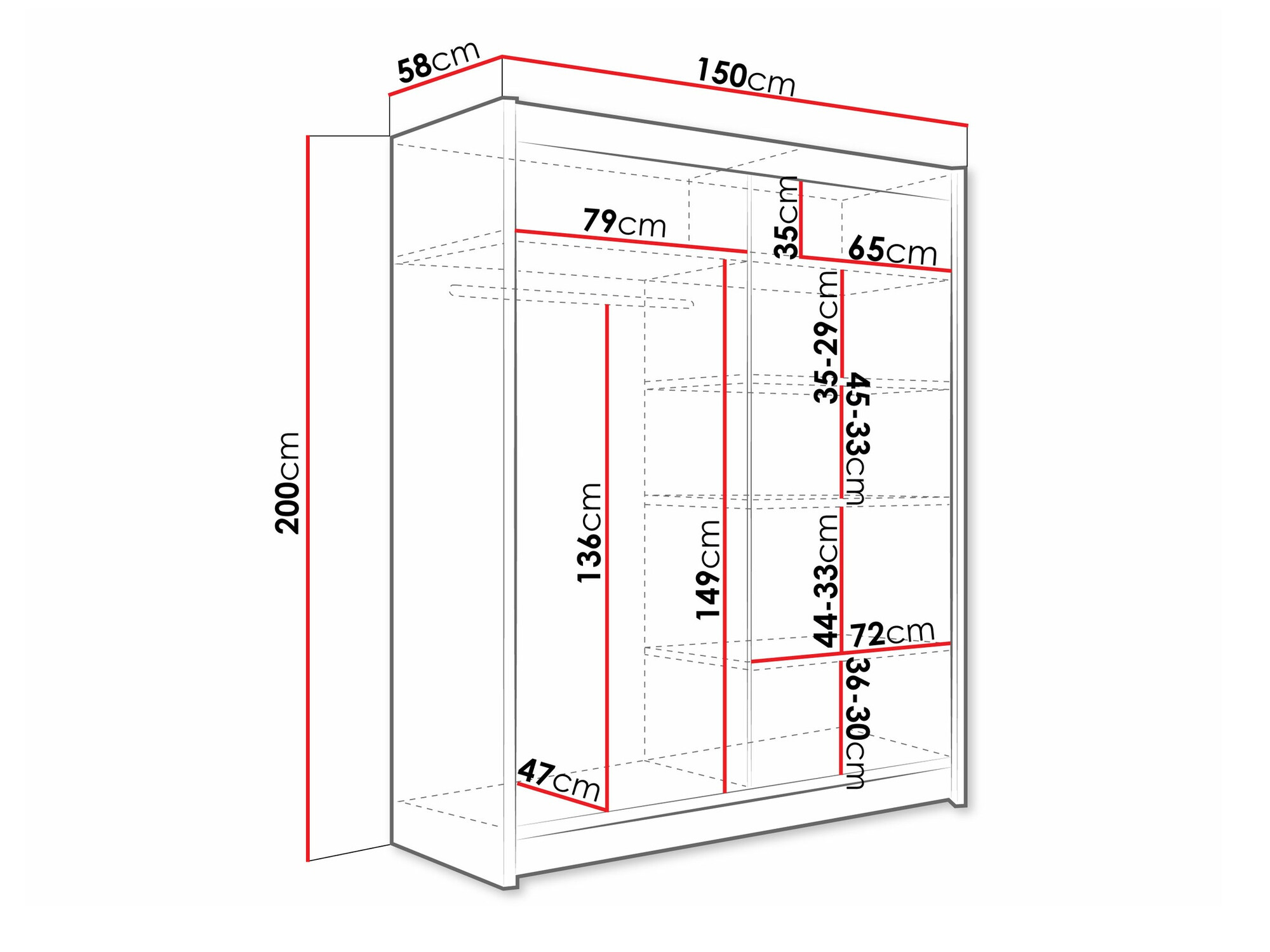 Гардероб Closico Camera IV (Черен)