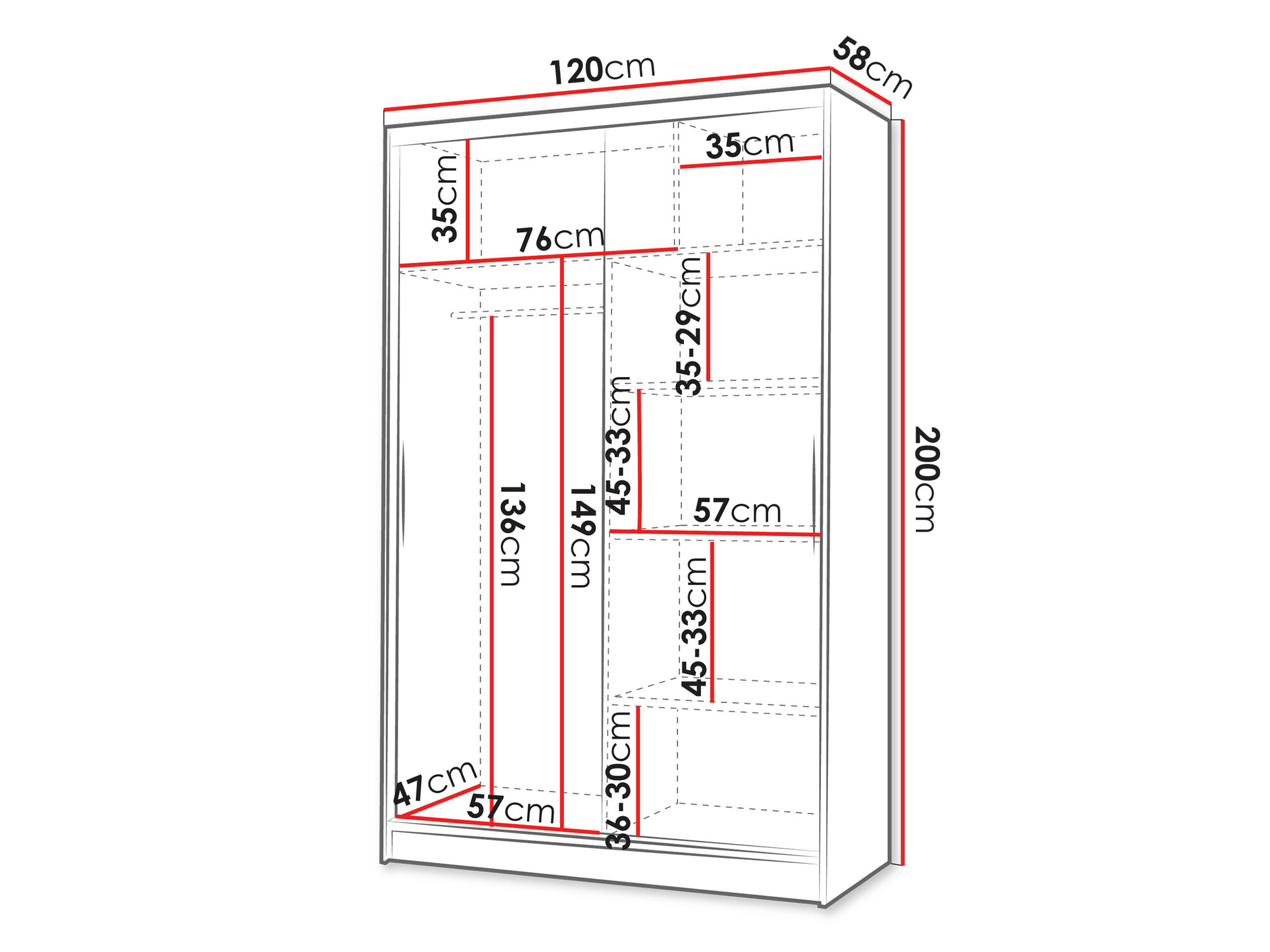 Гардероб Closico 147 (Черен)