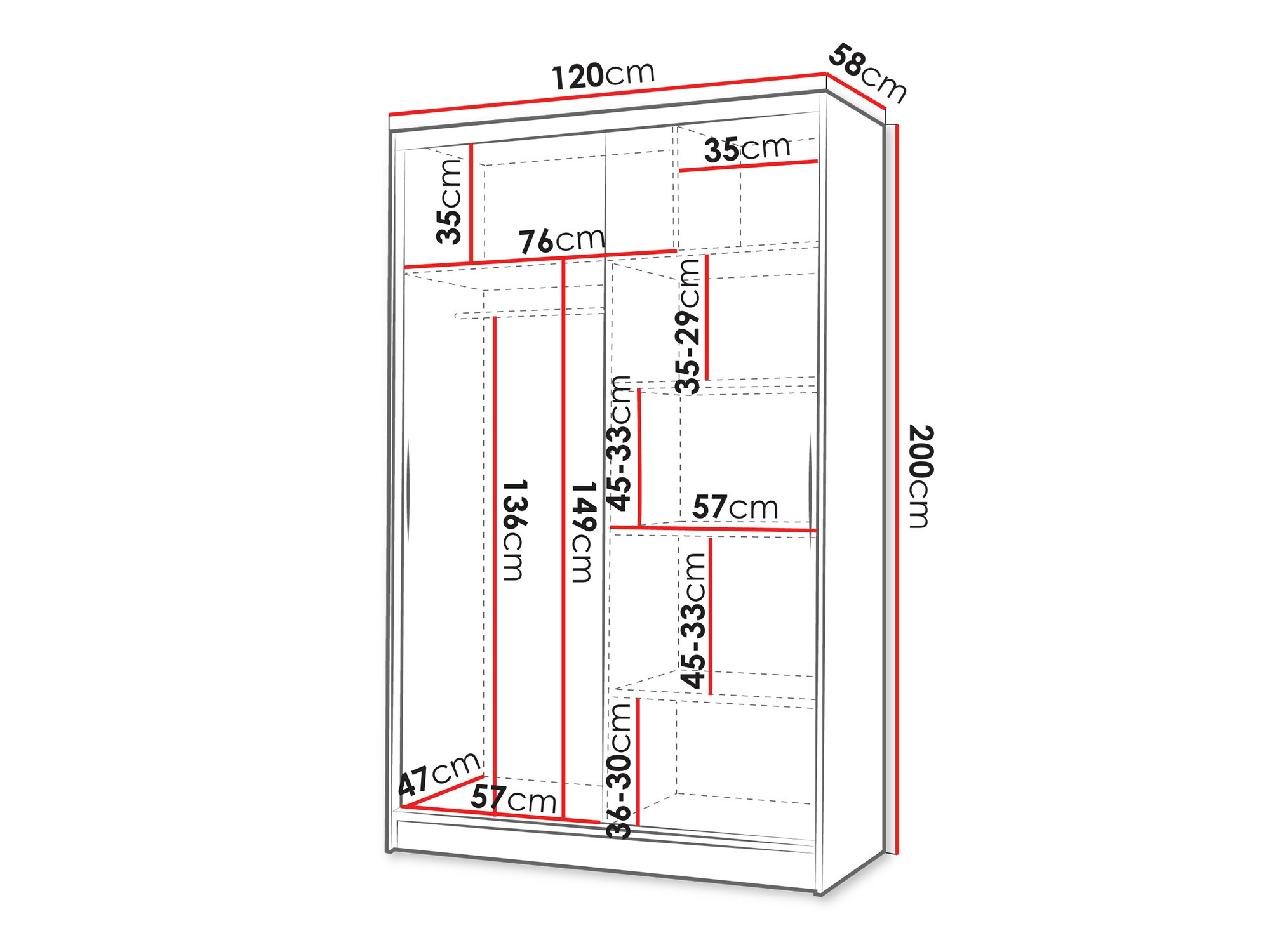 Гардероб Closico 148 (Черен)