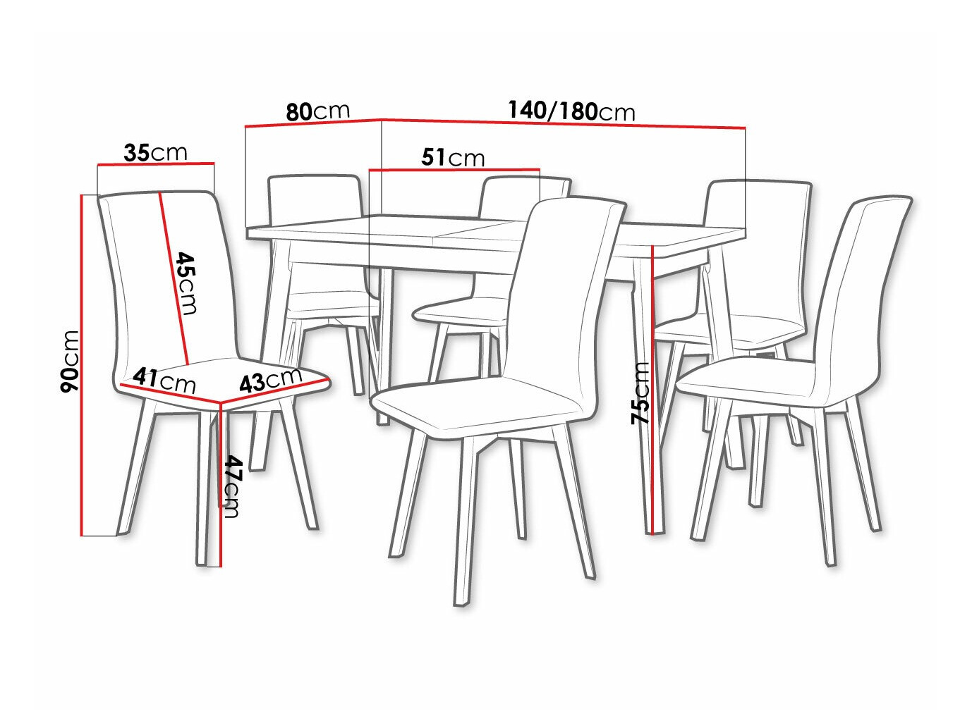 Маса и столове за трапезария Victorville 325 (Бял)