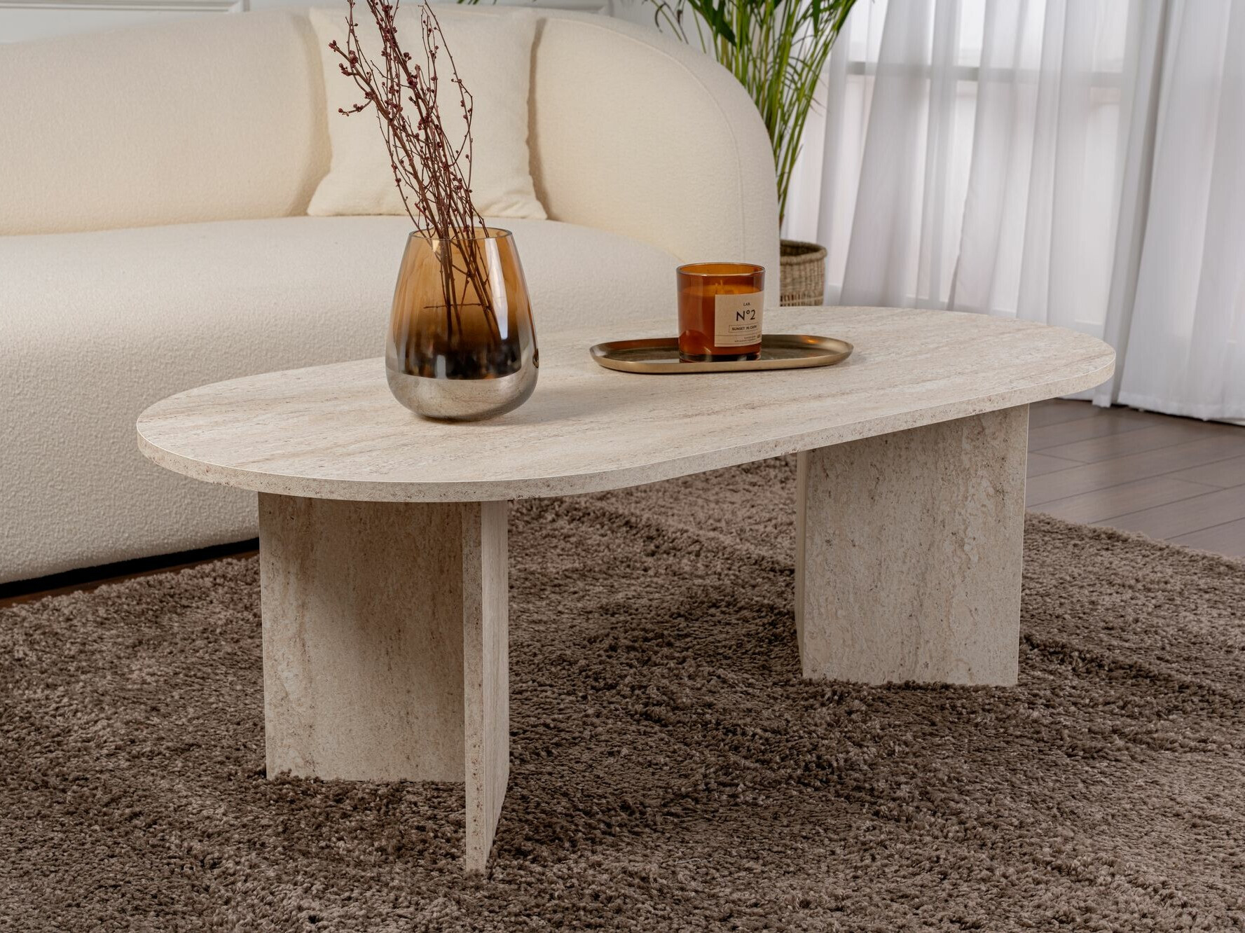 Масичка за кафе Novato 111 (Лек травертин)