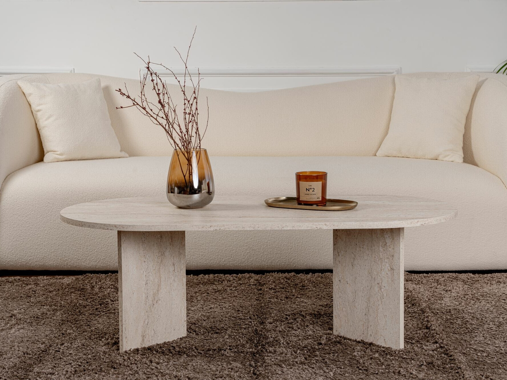 Масичка за кафе Novato 111 (Лек травертин)