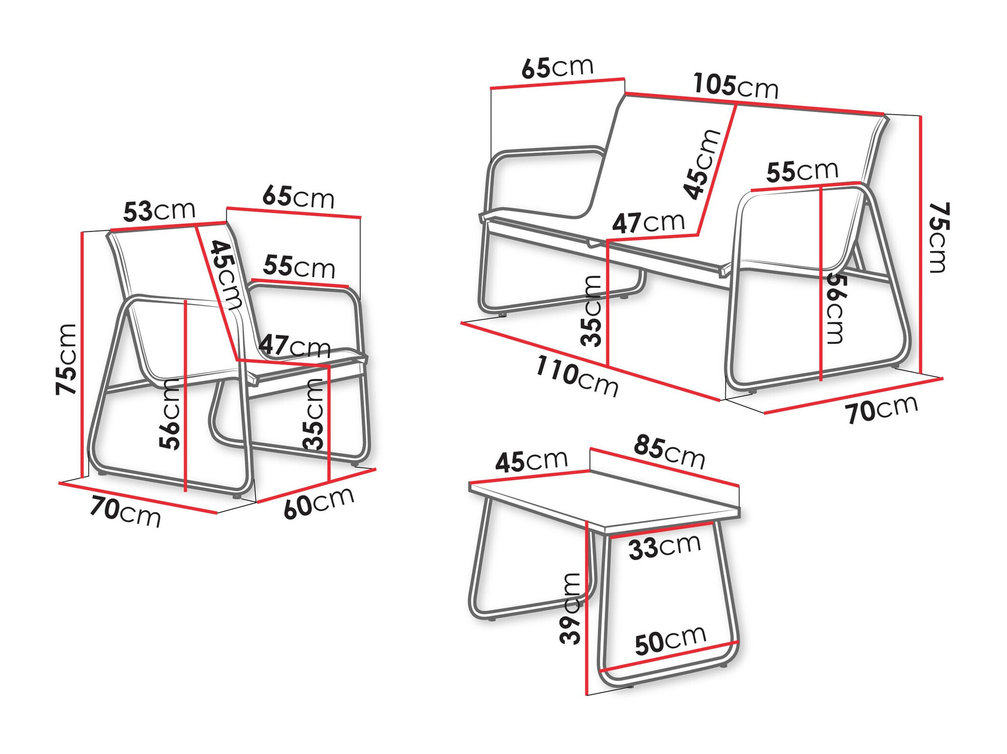 Градински комплект Epulitas (Антрацит)