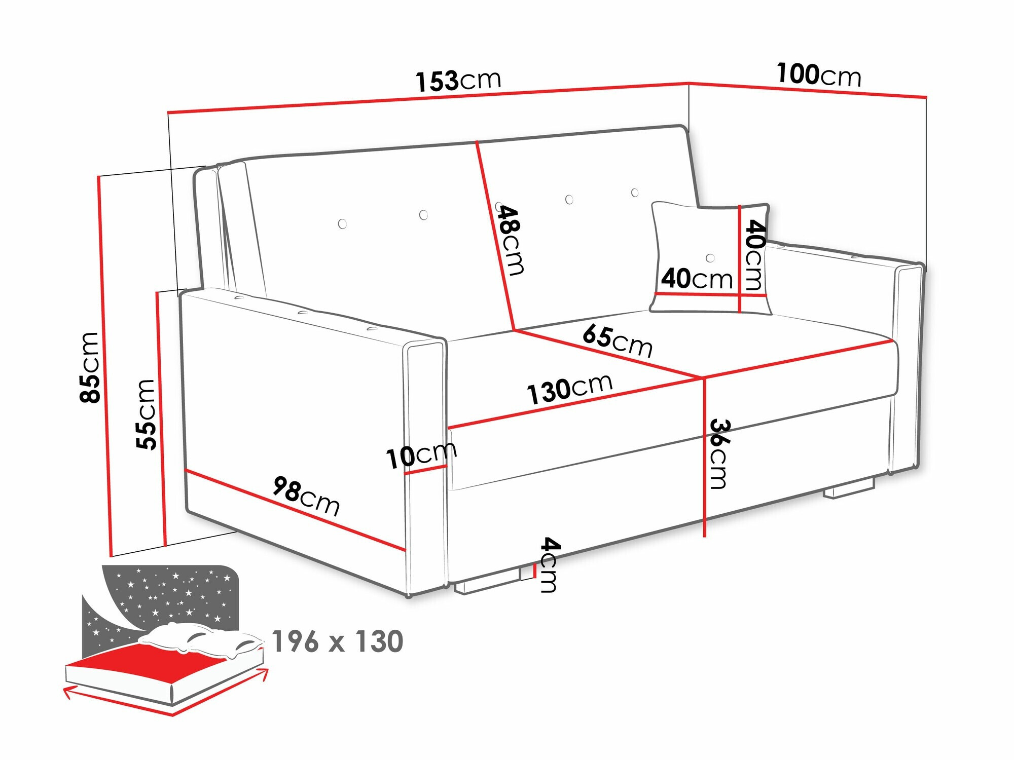 Разтегателен диван Caelrin III (Coral 75)