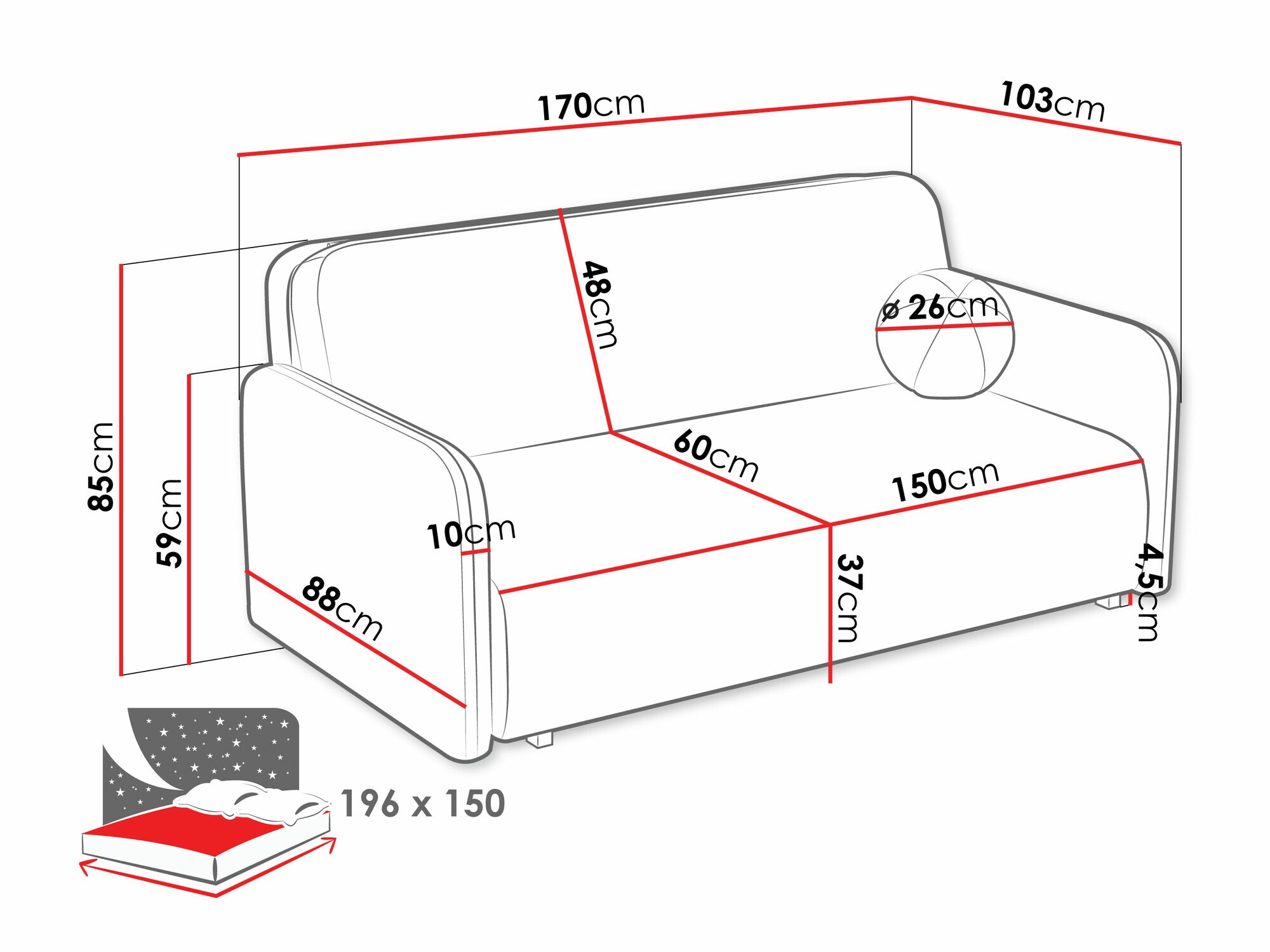 Разтегателен диван Columbus 237 (Velo 623)