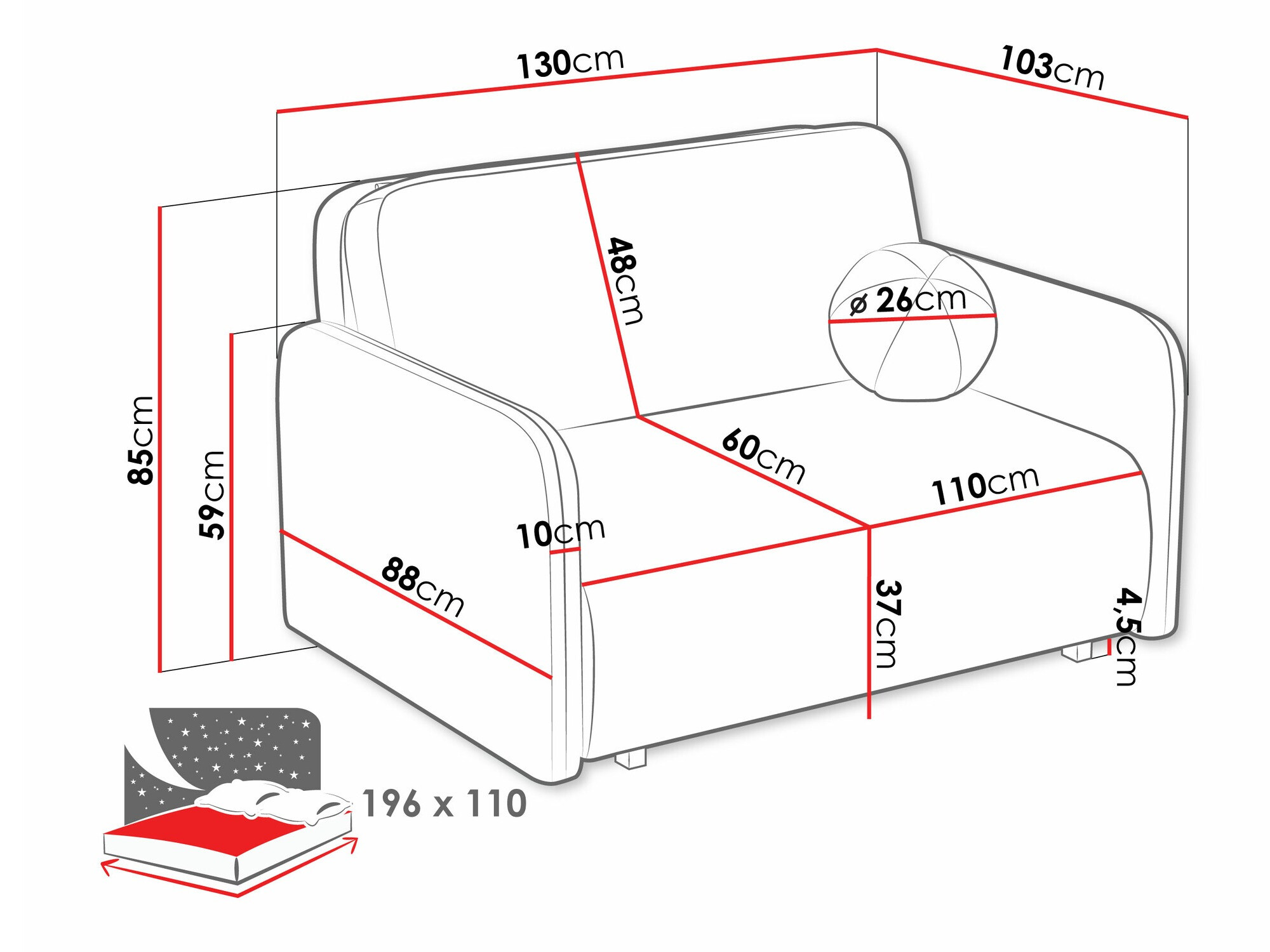 Разтегателен диван Poetal II (Coral 45)