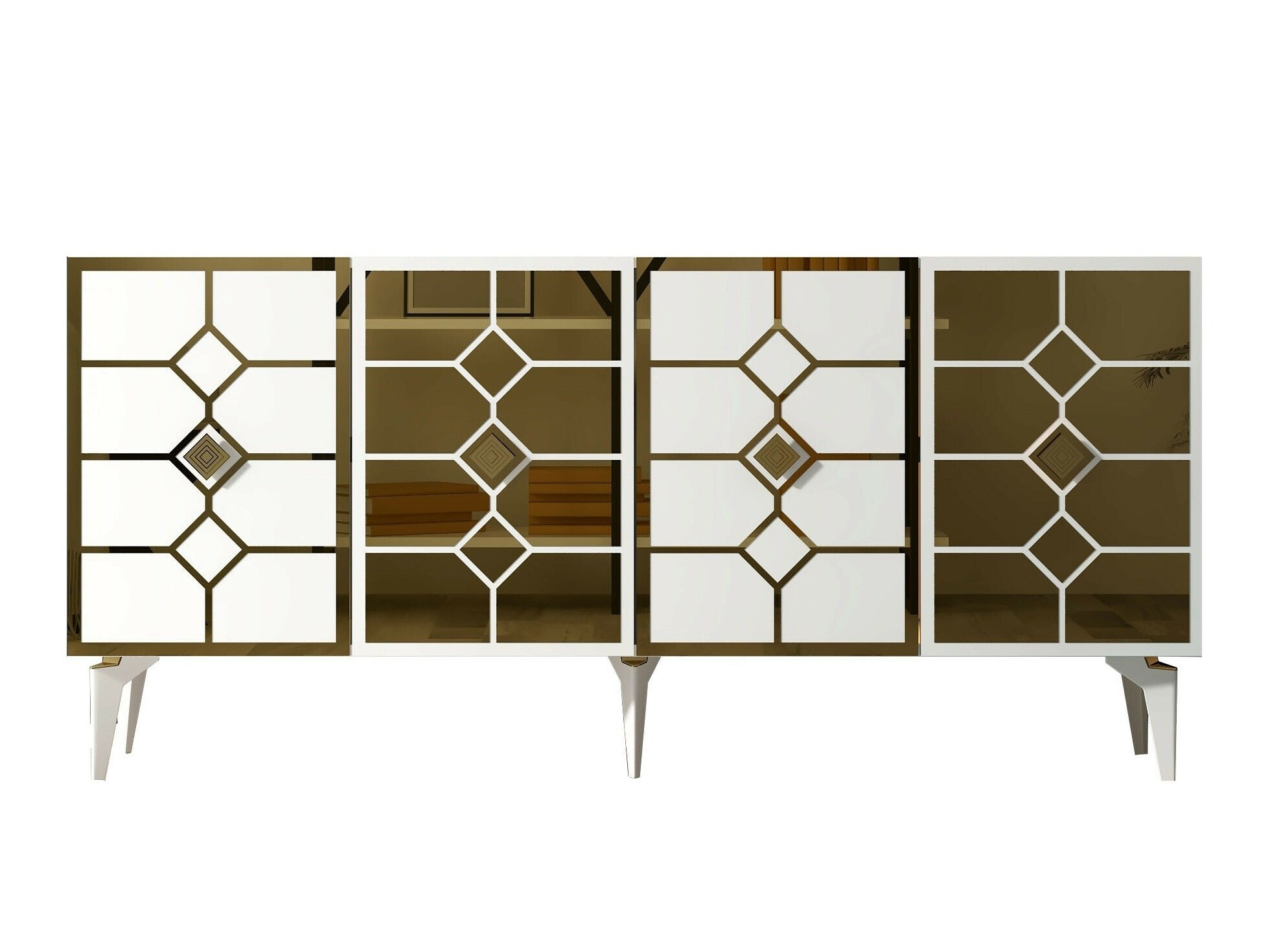 Шкаф Kailua 2403 (Бял + Златно)