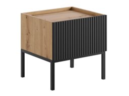 Нощно шкафче Lunole 106 (Artisan дъб + Черен)