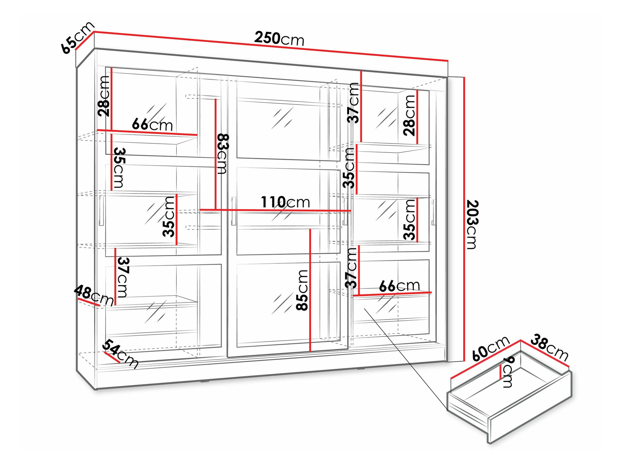 Гардероб Comfivo Opus (Черен)