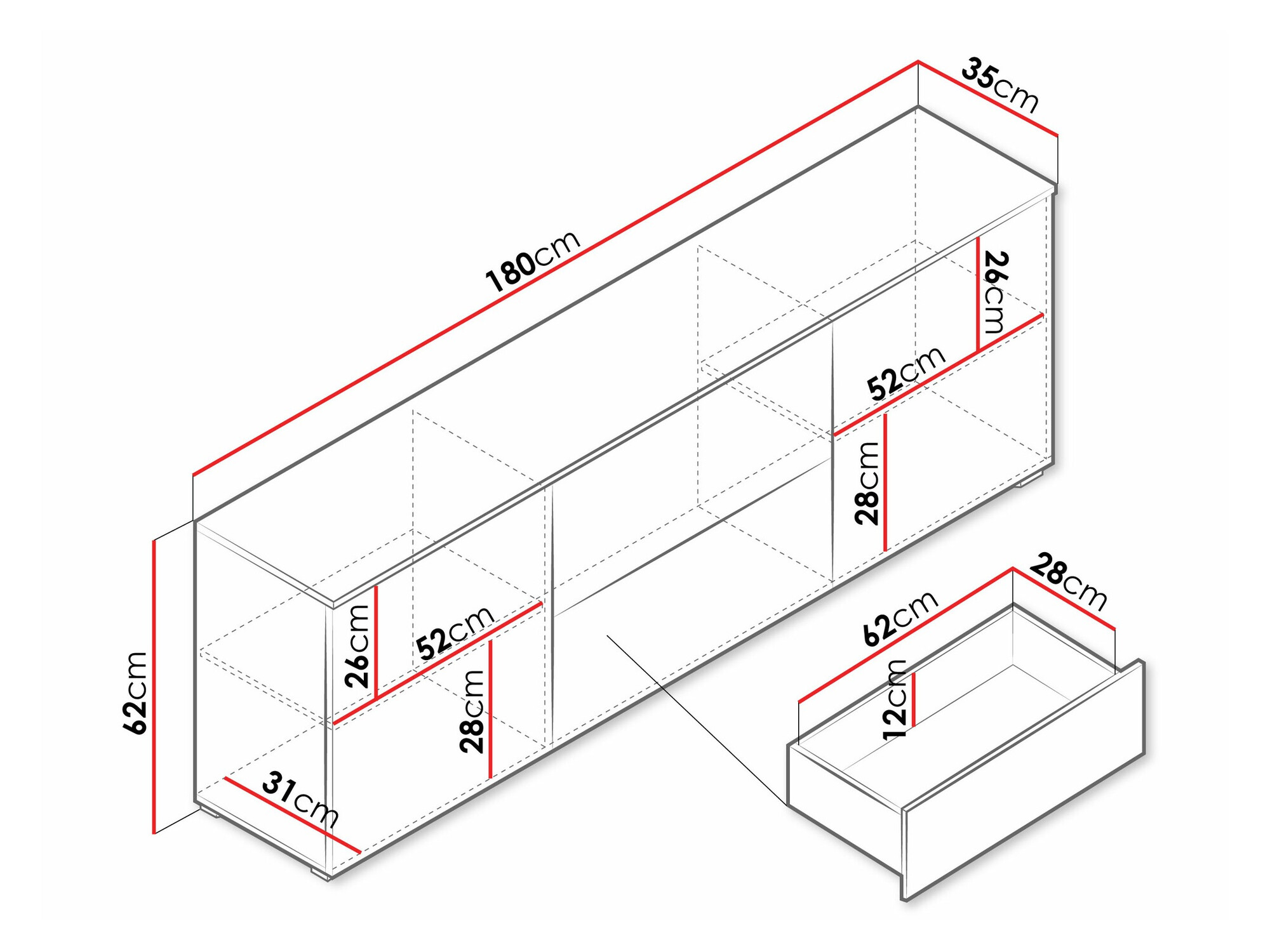 ТВ шкаф Sarasota 190 (Графит)