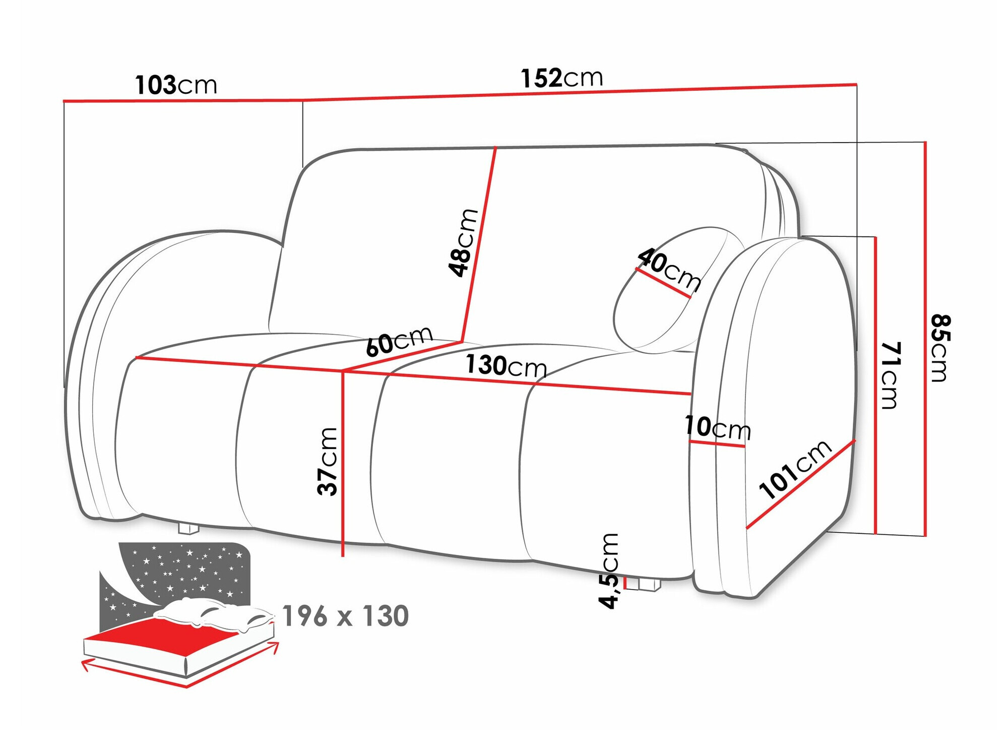 Разтегателен диван Columbus 242 (Velo 623)