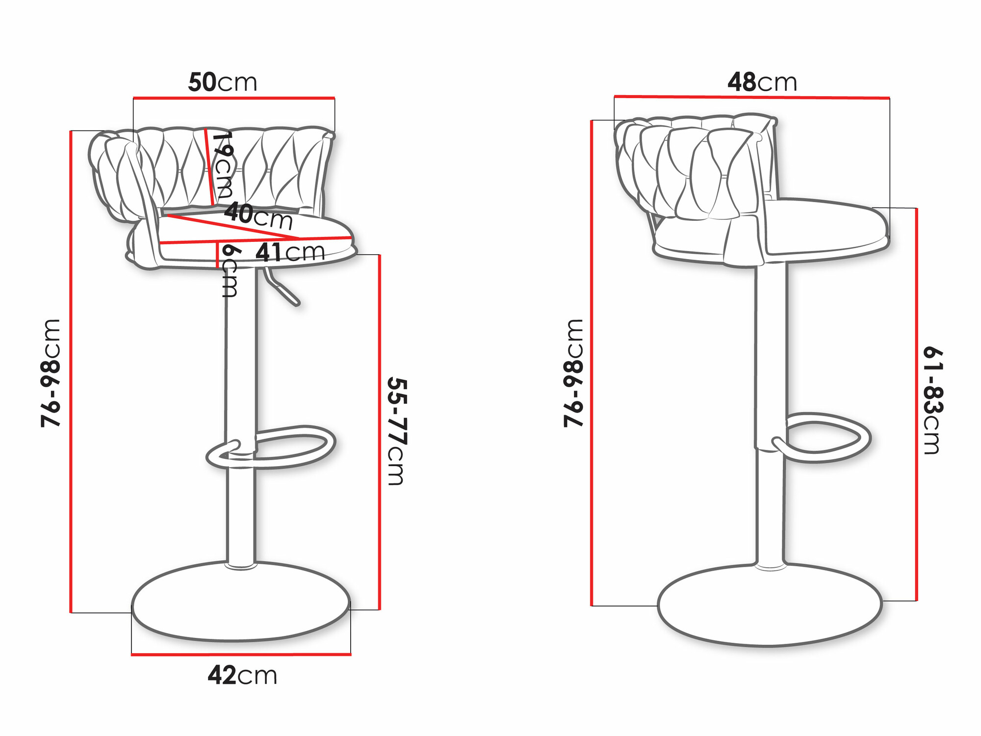 Бар стол Comfivo Hilaritas III (Сребро + Сив)