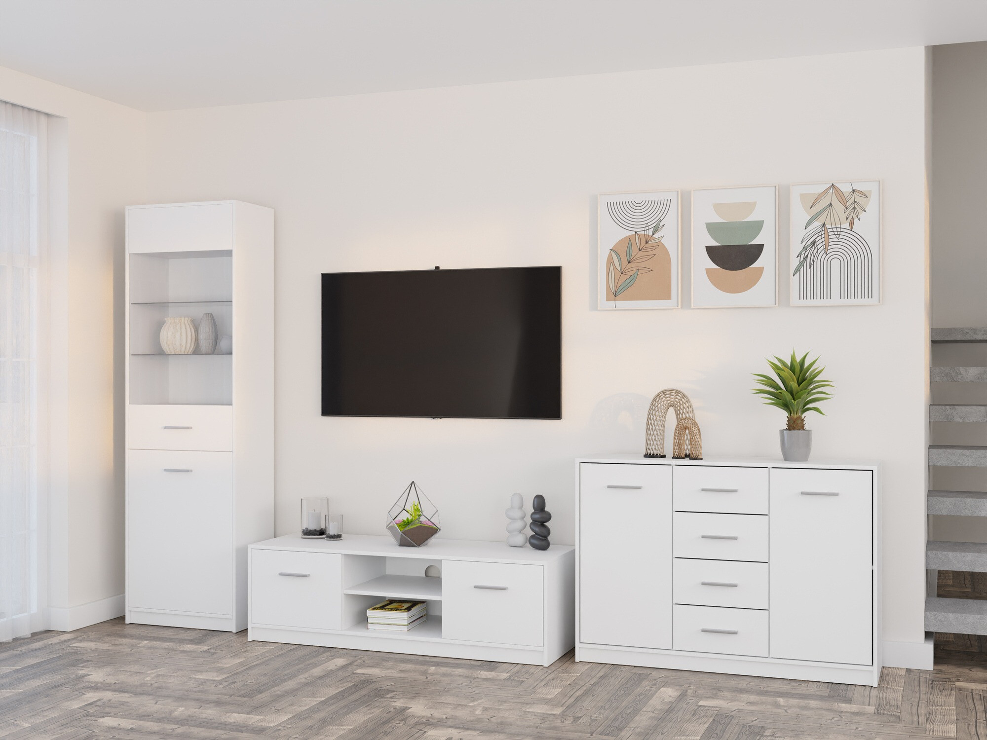 Комплект за хол Novsore 162 (Бял)