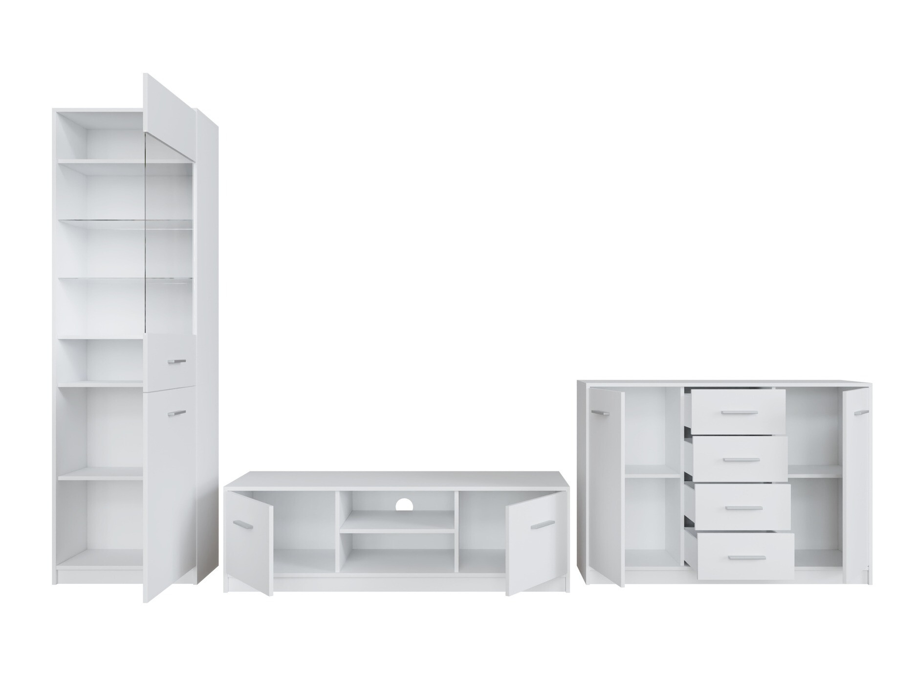 Комплект за хол Novsore 162 (Бял)