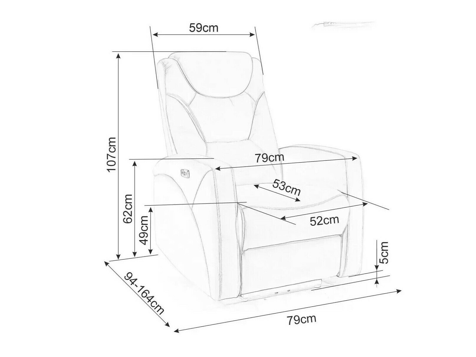 Реклайнер Detroit 167 (Бежов)