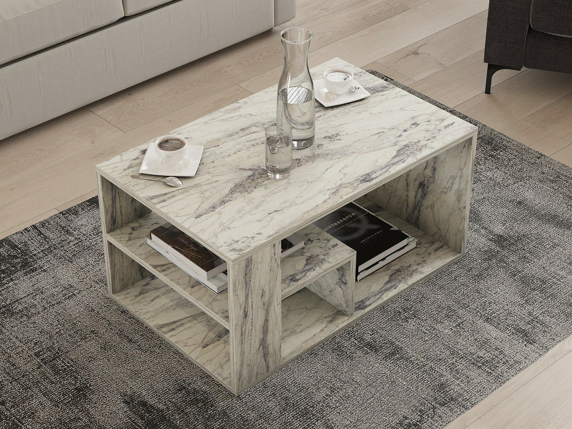 Масичка за кафе Kailua 2435 (Бял мрамор)