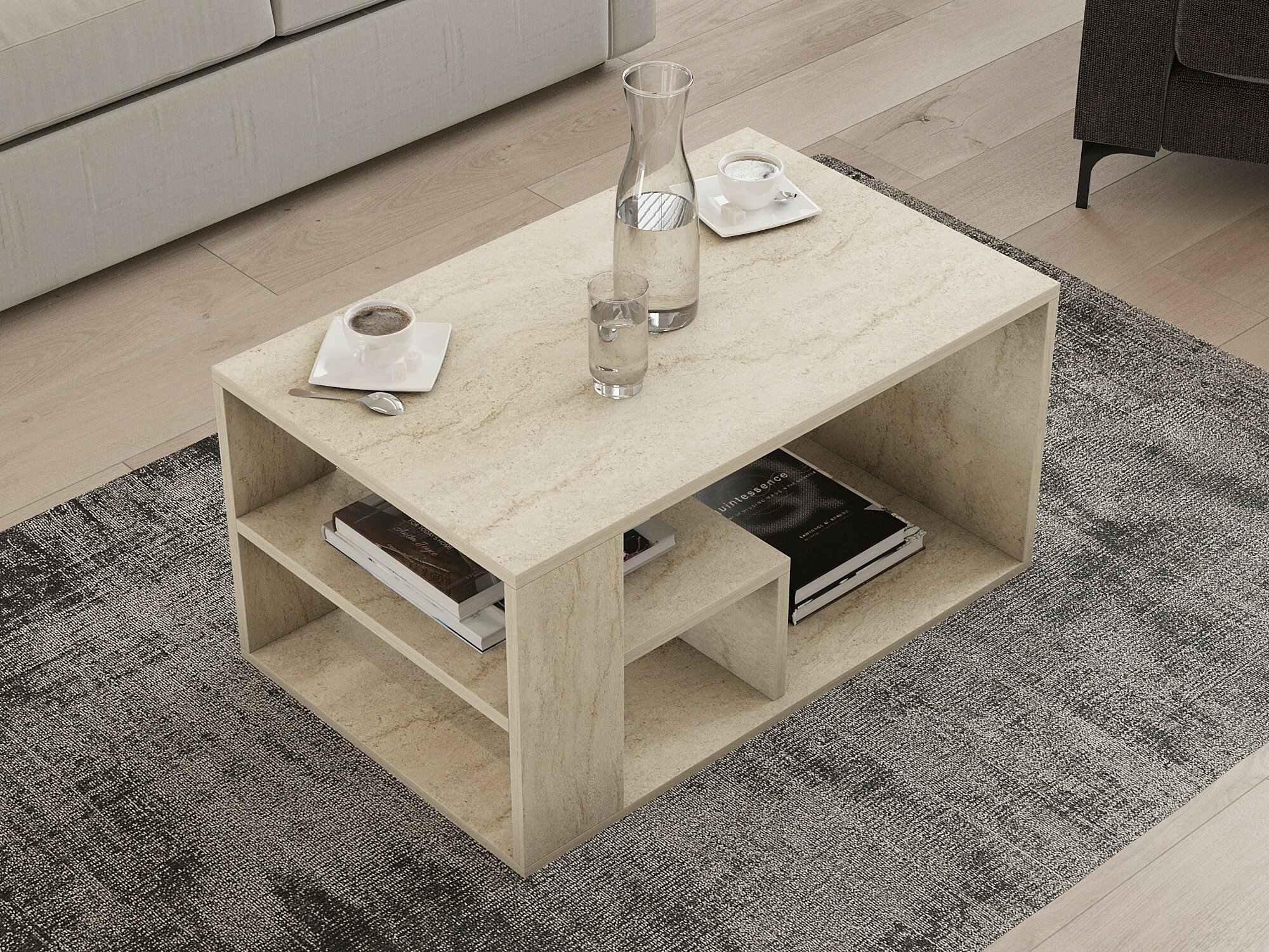 Масичка за кафе Kailua 2435 (Лек травертин)