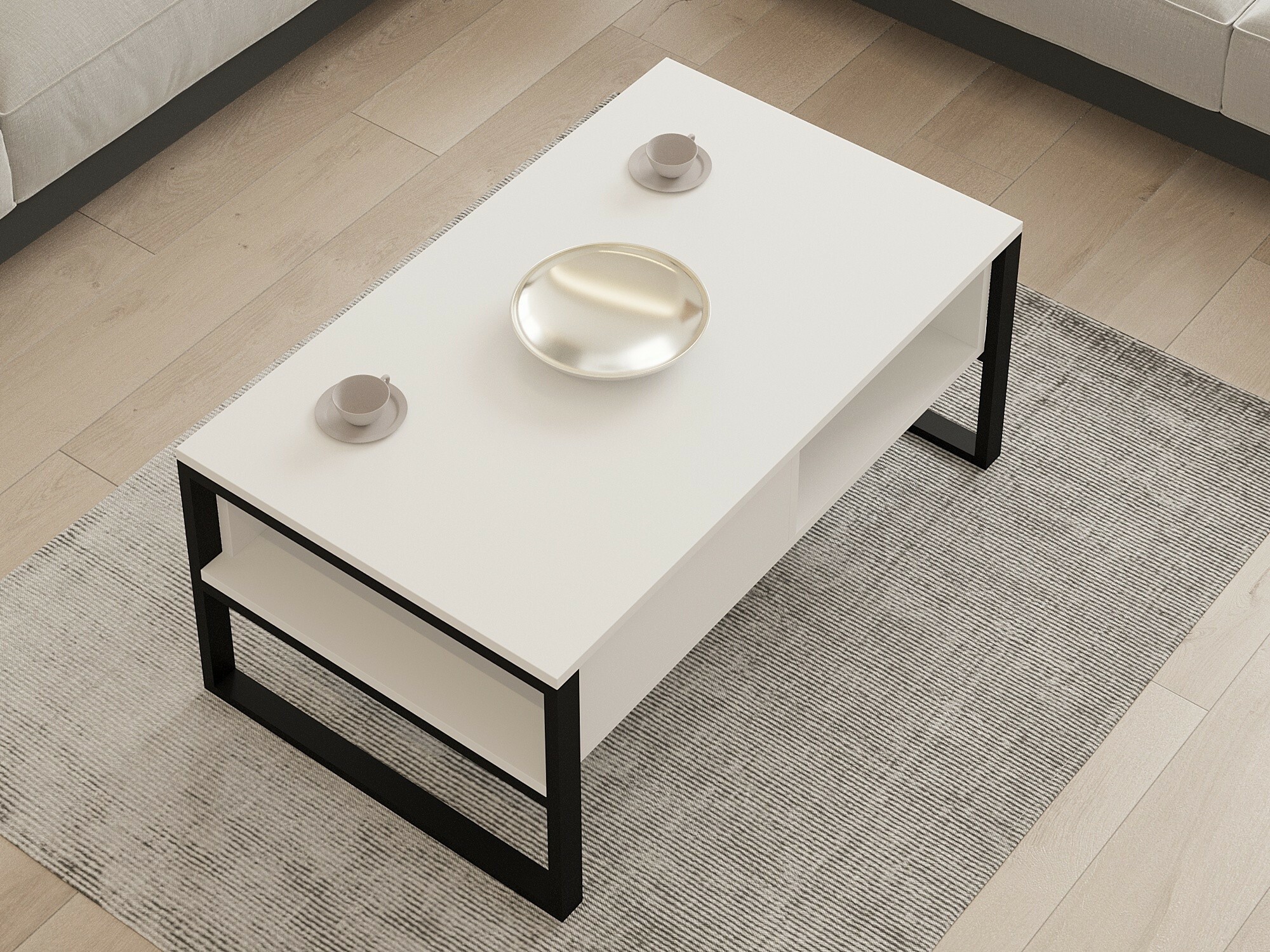 Масичка за кафе Kailua 2687 (Бял + Черен)