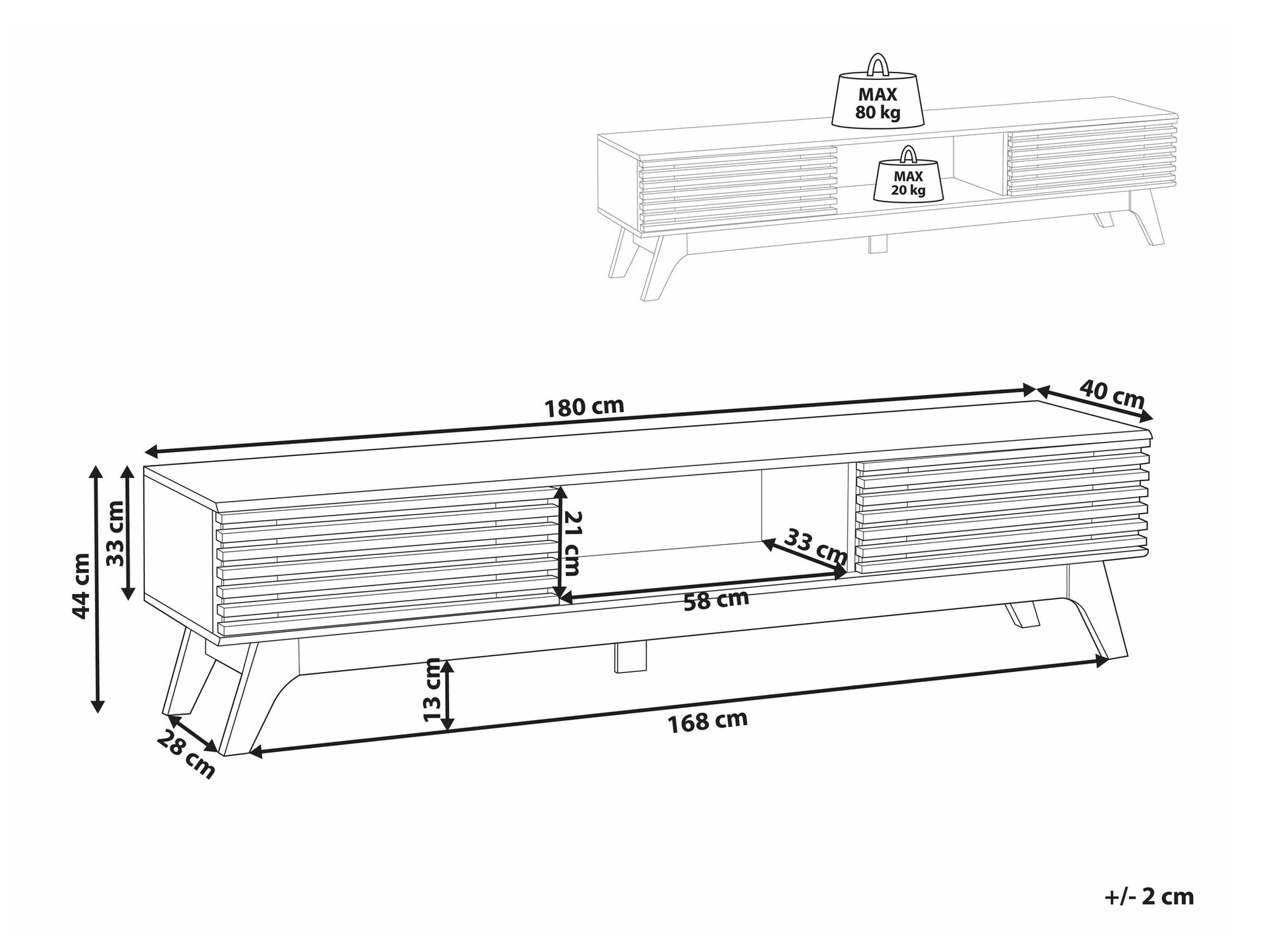 ТВ шкаф Berwyn 2554 (Тъмнокафяв)