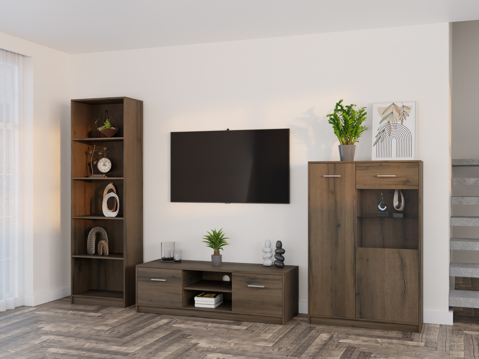 Комплект за хол Novsore 164 (Тъмен дъб)