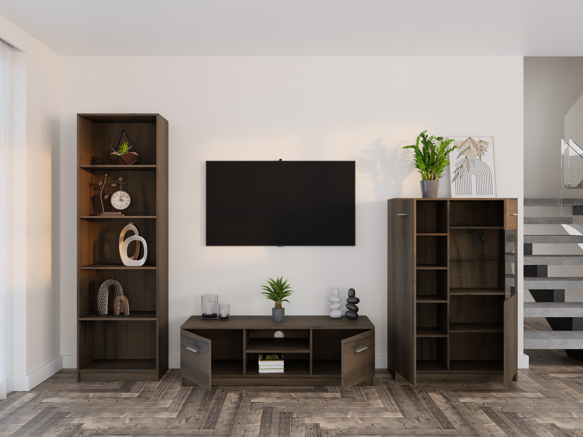 Комплект за хол Novsore 164 (Тъмен дъб)