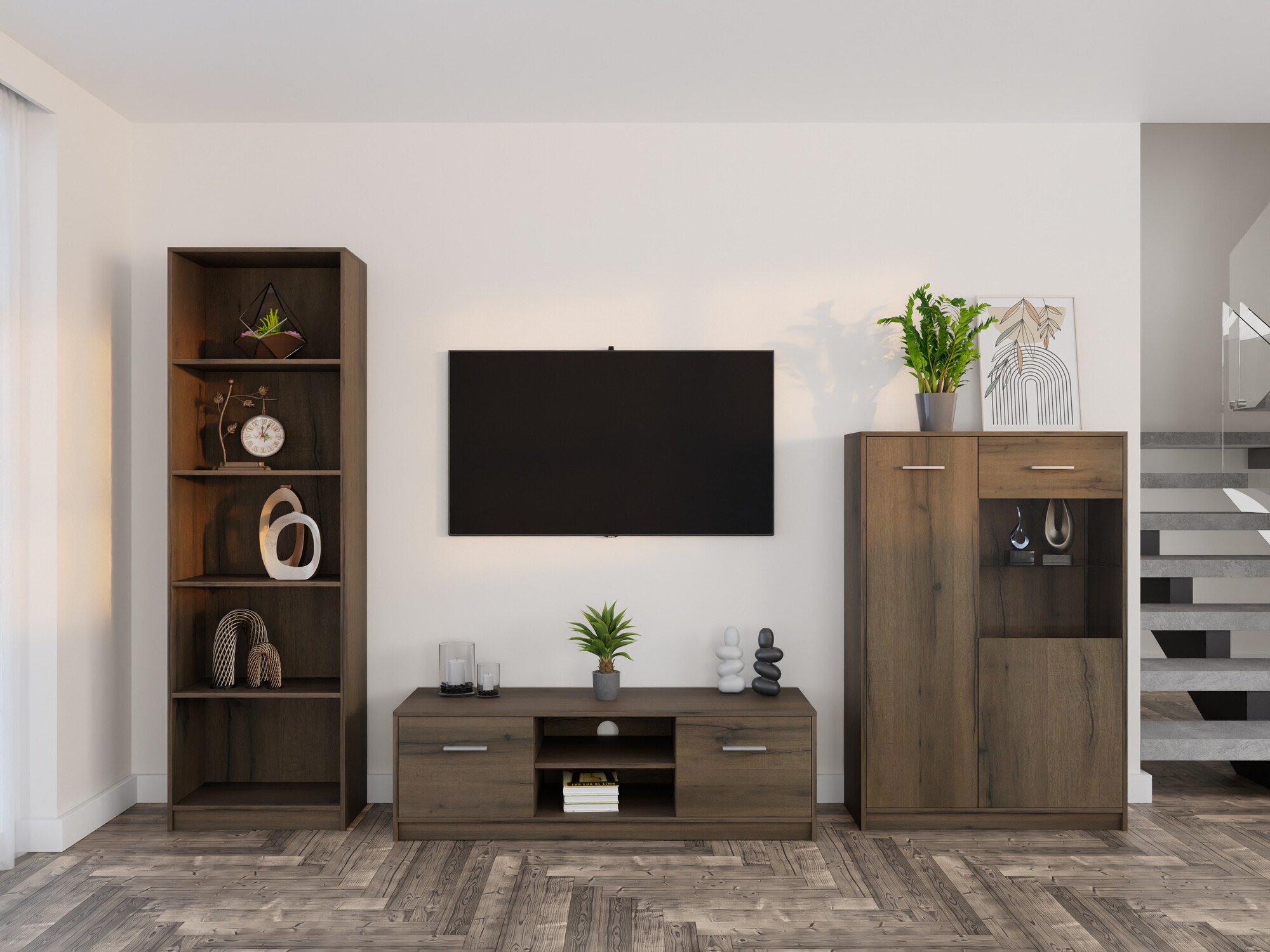 Комплект за хол Novsore 164 (Тъмен дъб)