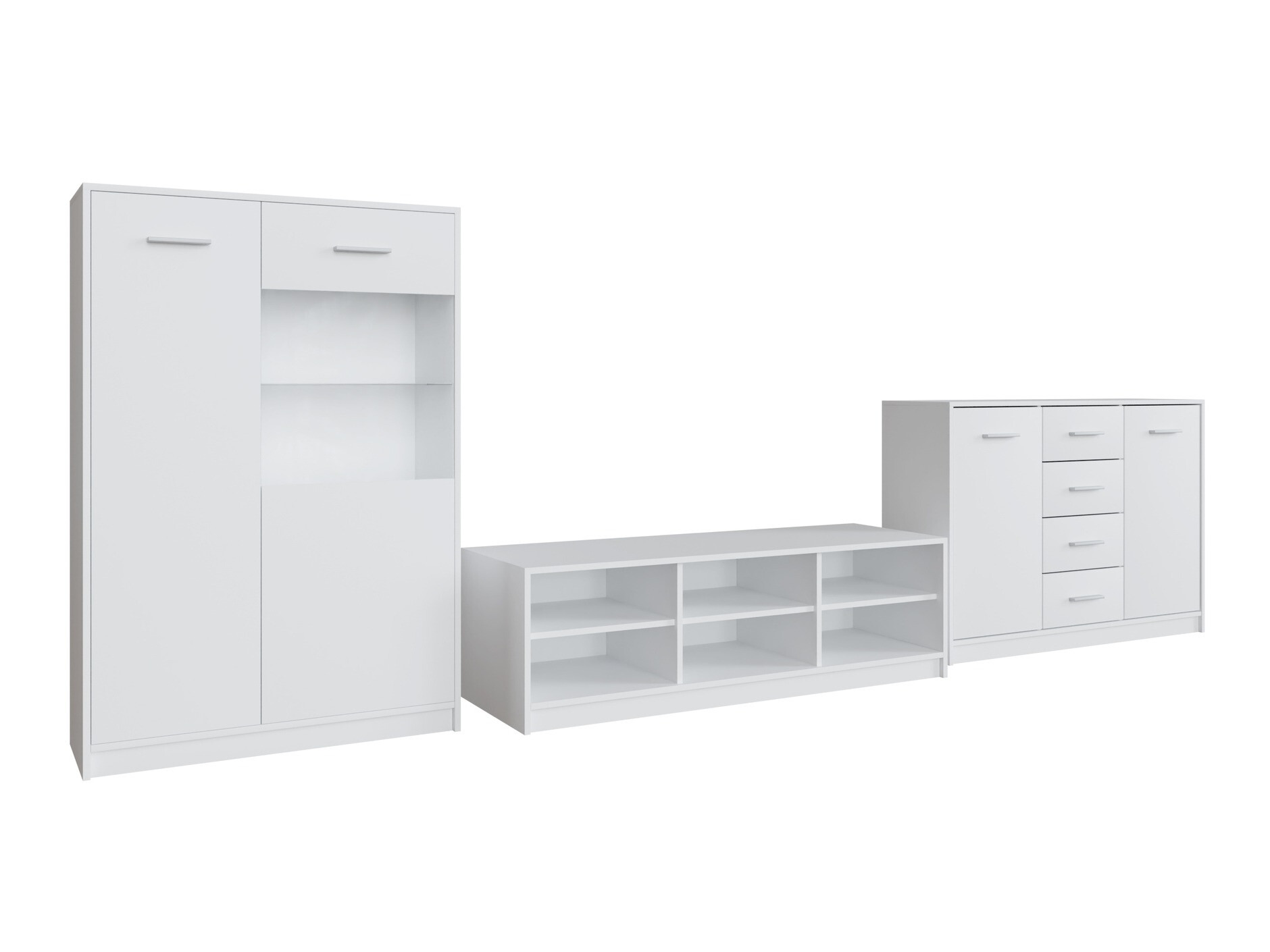 Комплект за хол Novsore 165 (Бял)