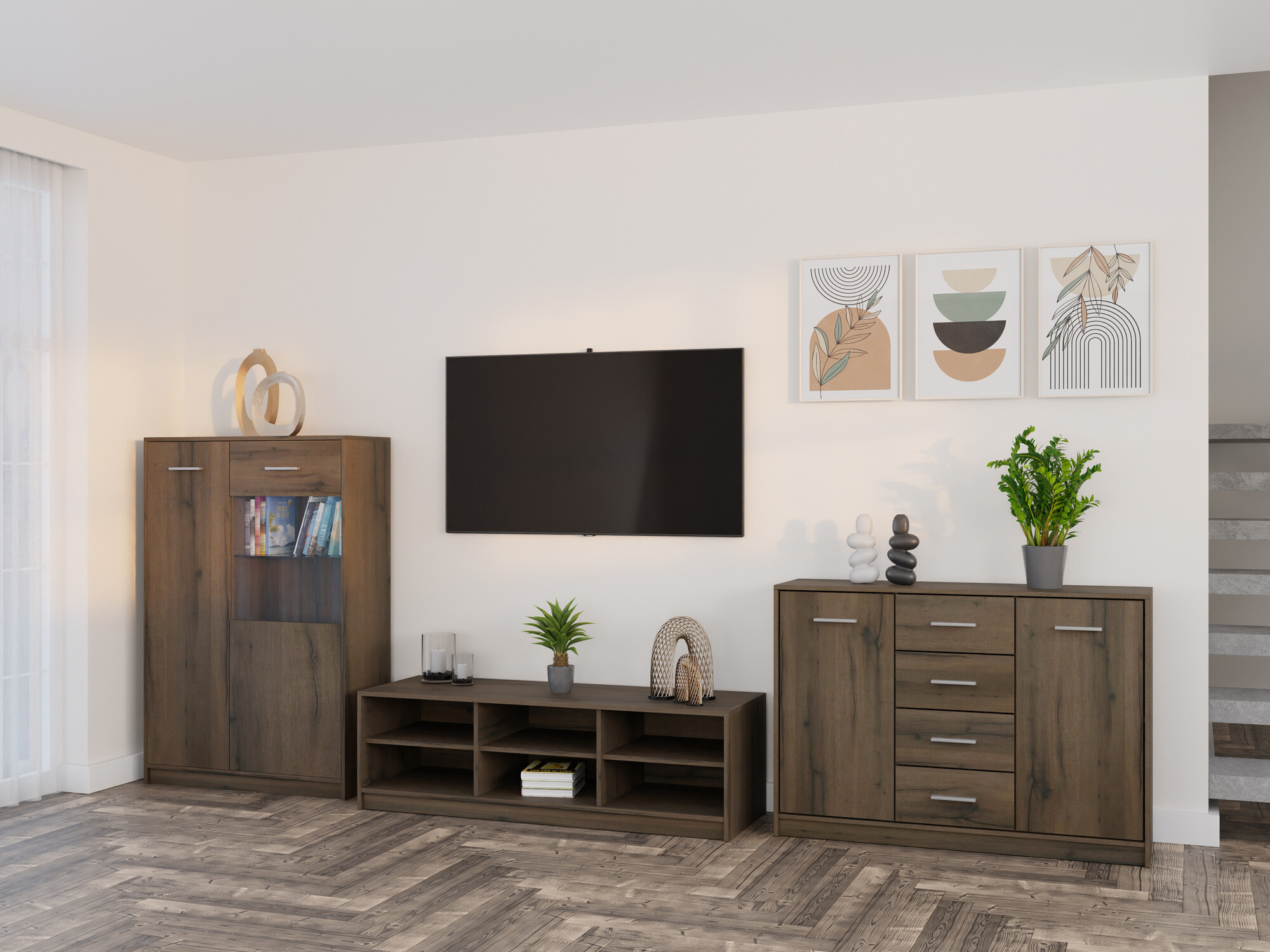 Комплект за хол Novsore 165 (Тъмен дъб)