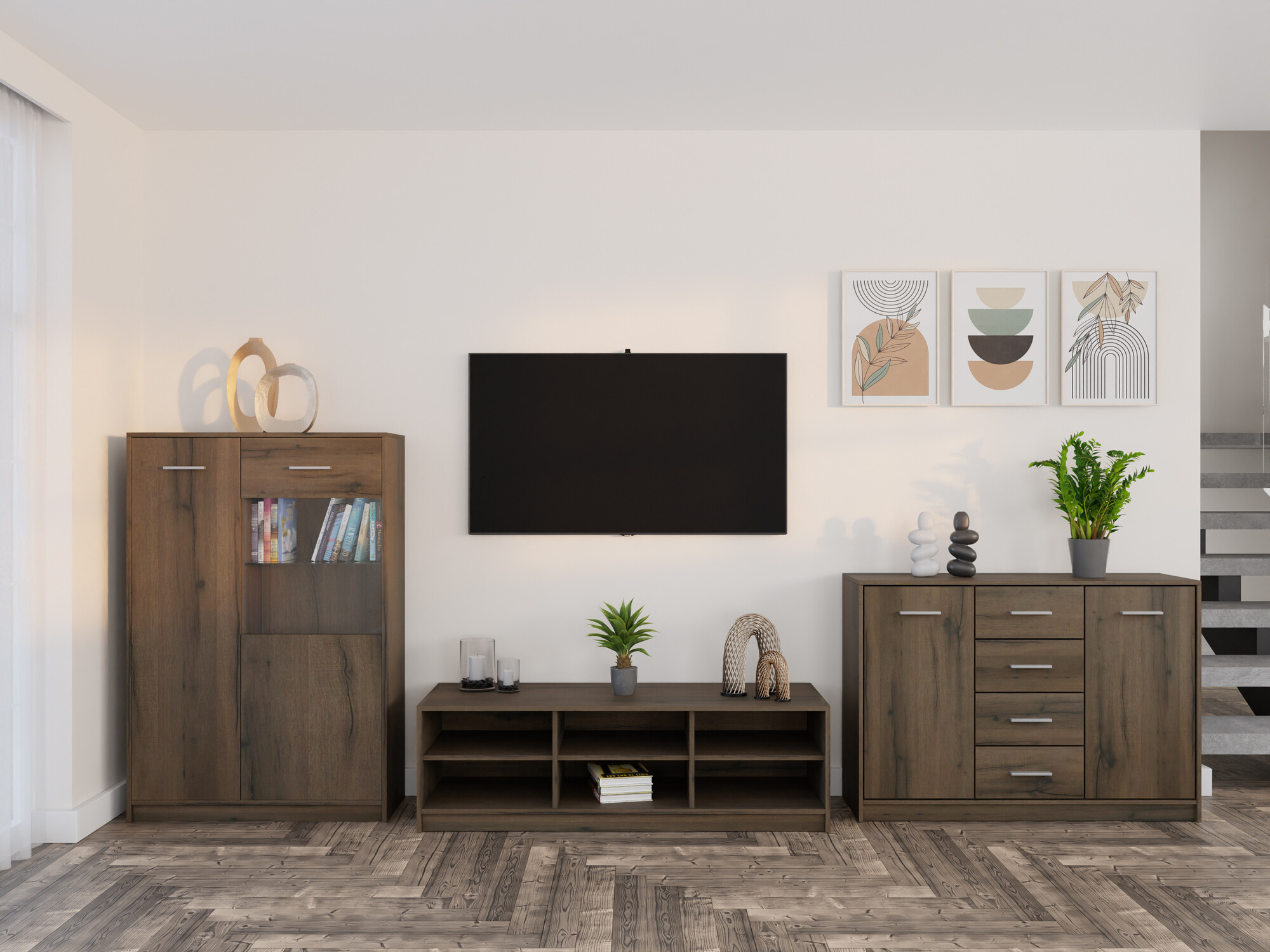 Комплект за хол Novsore 165 (Тъмен дъб)