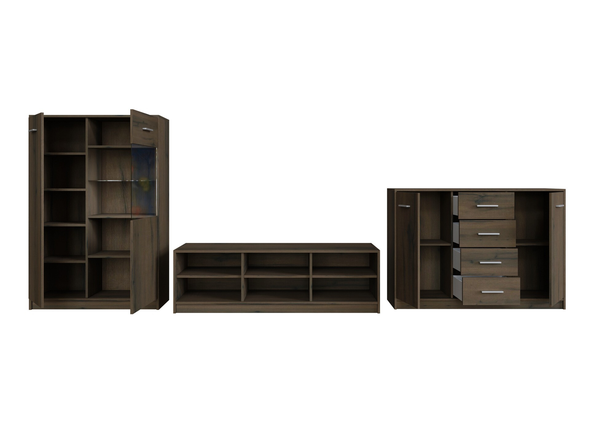 Комплект за хол Novsore 165 (Тъмен дъб)