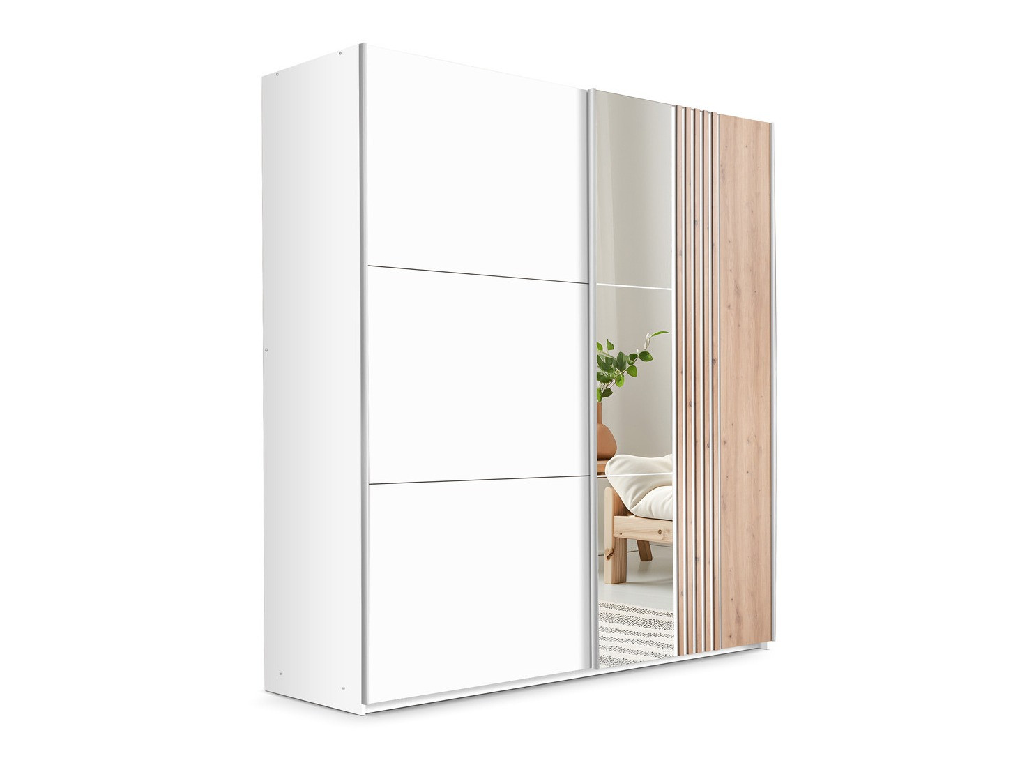 Гардероб Honolulu 253 (Бял + Дъб уотан)