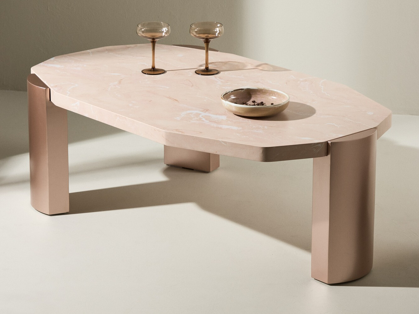 Масичка за кафе Dallas 4792 (Бежов + Кафяв мрамор)