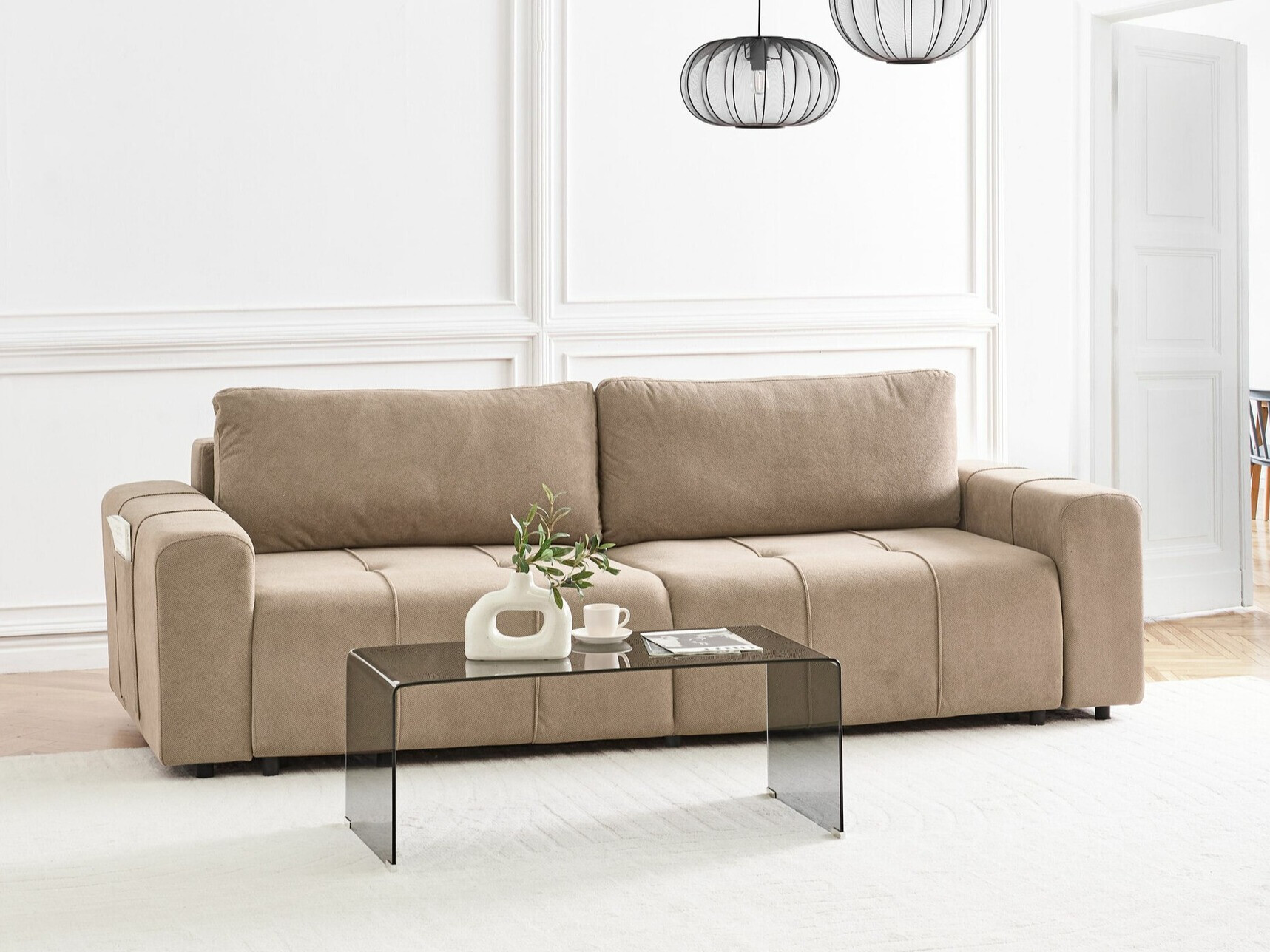 Разтегателен диван Mirtivi 100 (Кафяв)