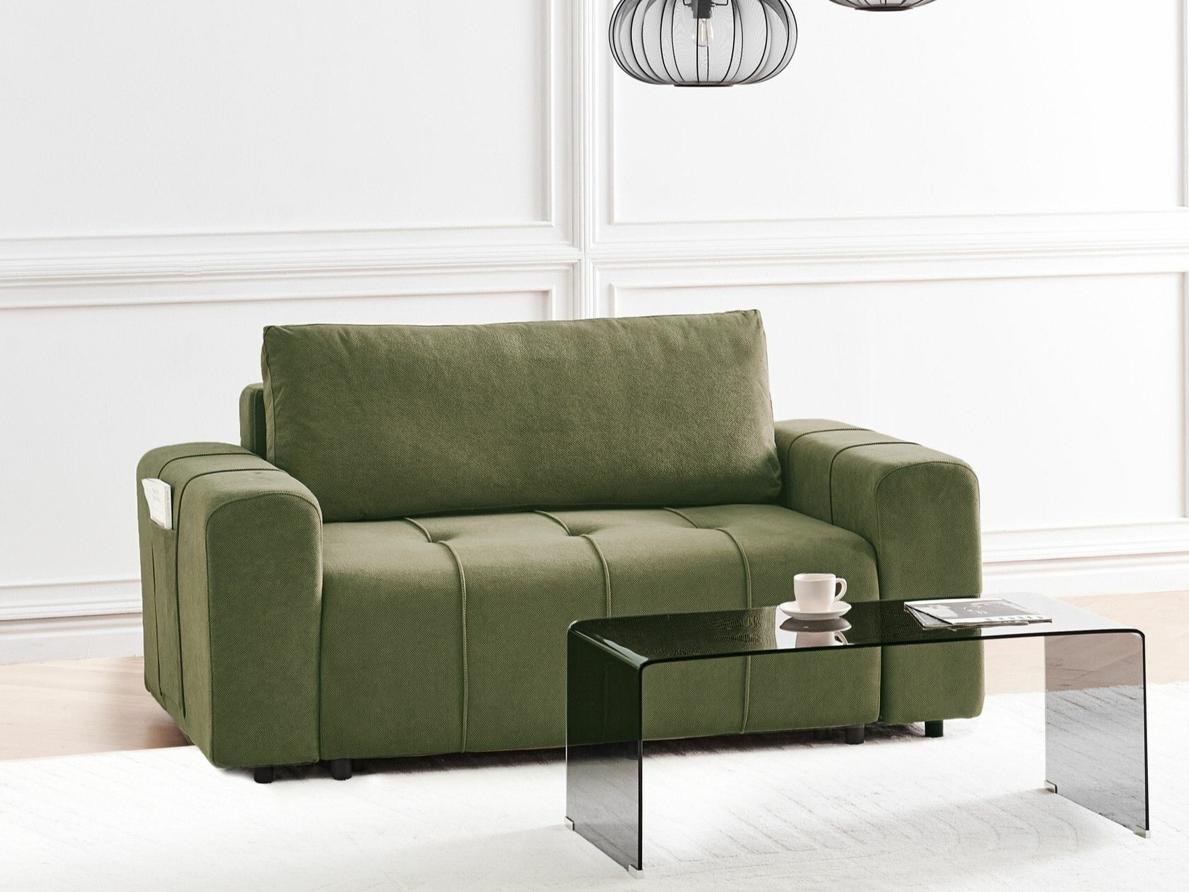 Разтегателен диван Mirtivi 101 (Зелен)