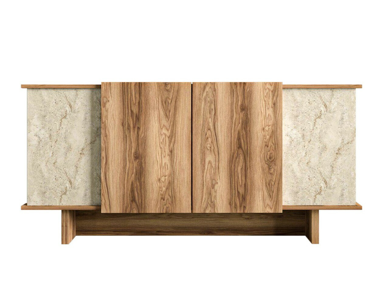 Шкаф Kailua 2453 (Светъл Travertine + Орех)