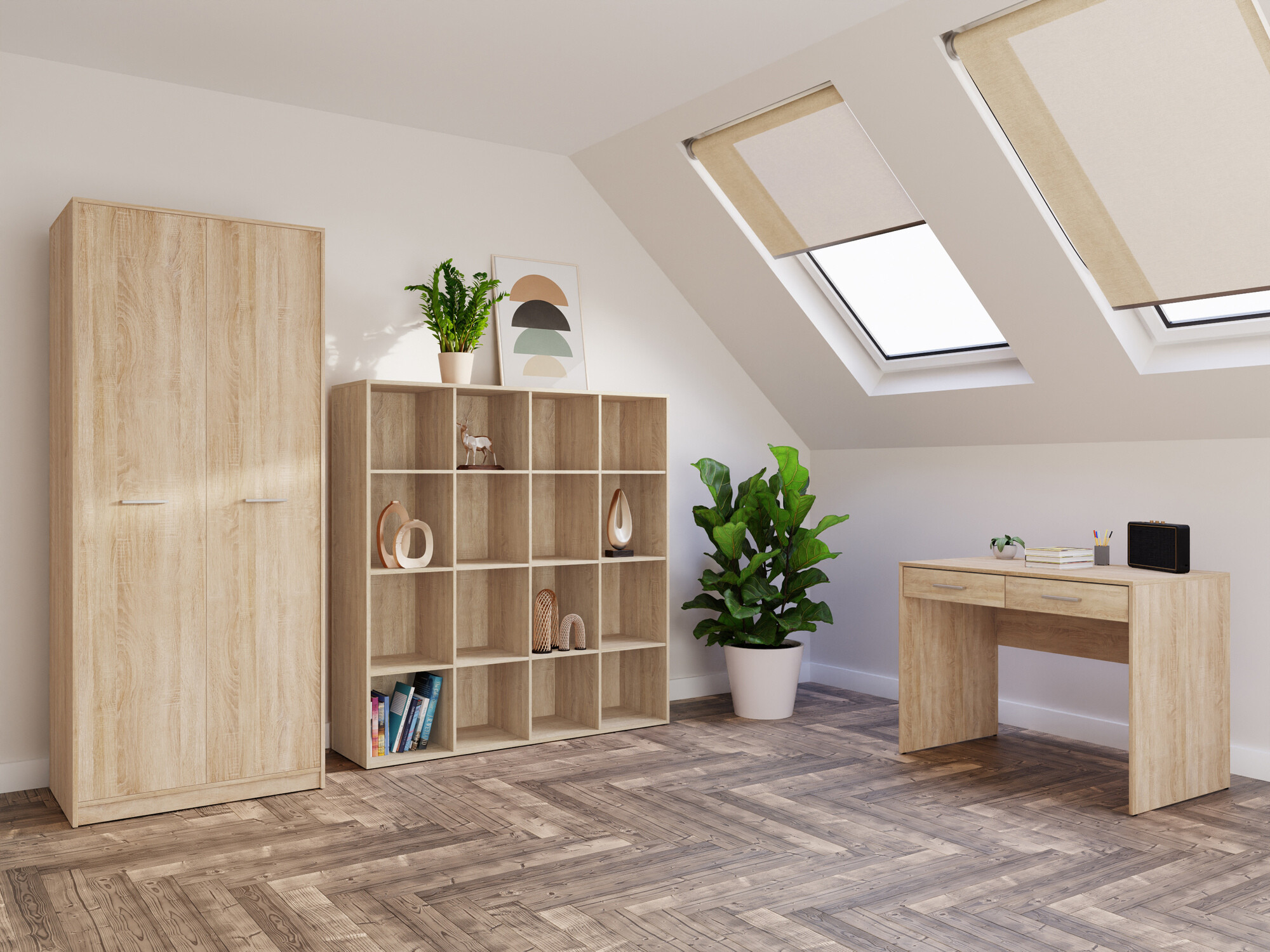 Комплект за домашен офис Novsore 166 (Сонома дъб)