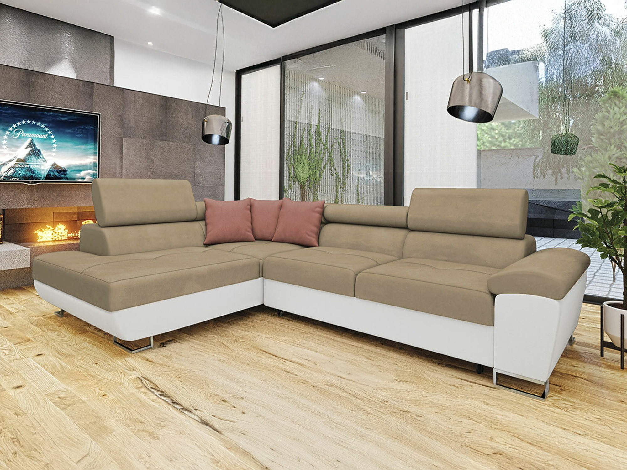 Ъглов диван Comfivo Ruta II (Soft 017 + Uttario Velvet 2979 + Uttario Velvet 2955)